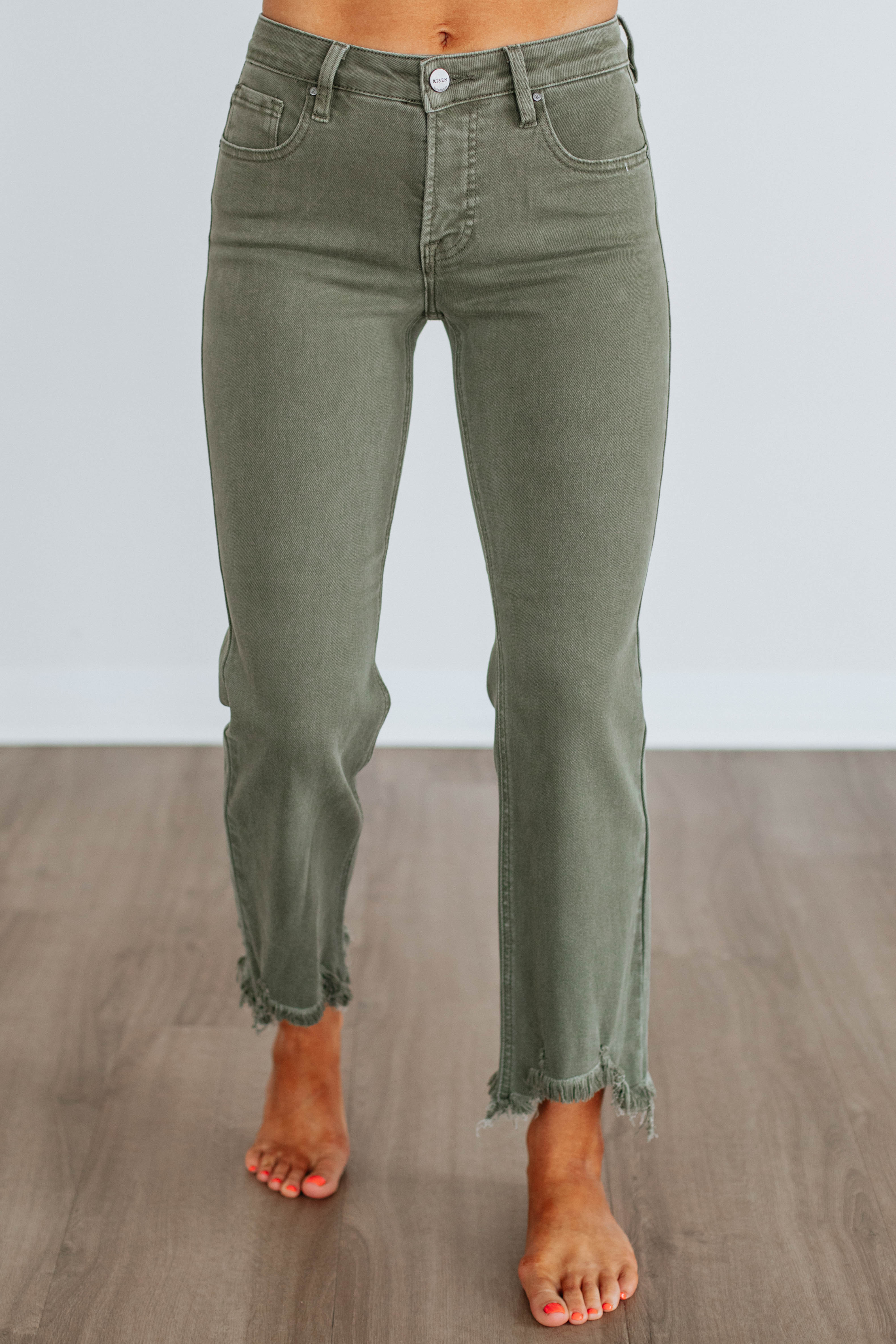 Neona Risen Jeans - Dark Olive