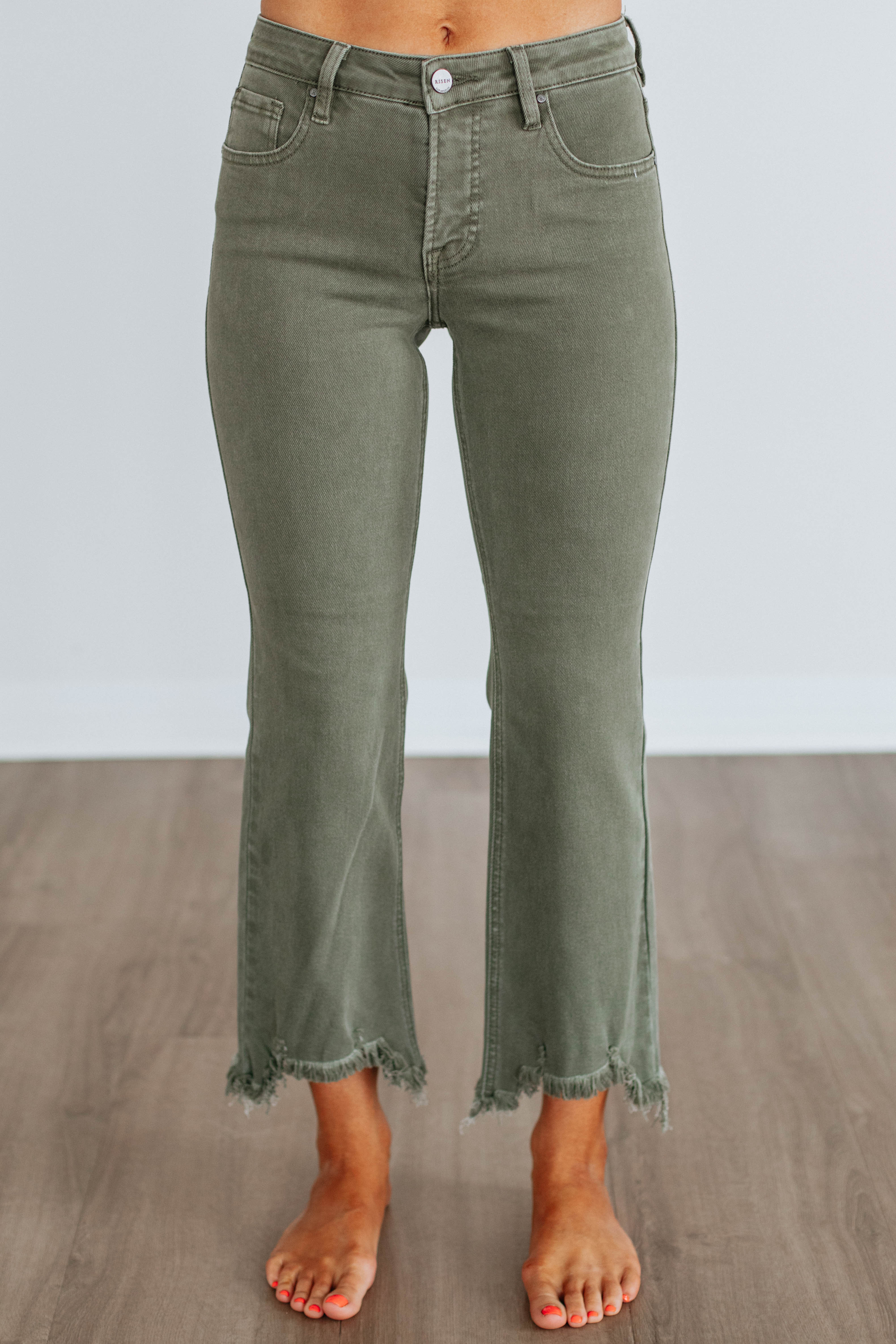 Neona Risen Jeans - Dark Olive