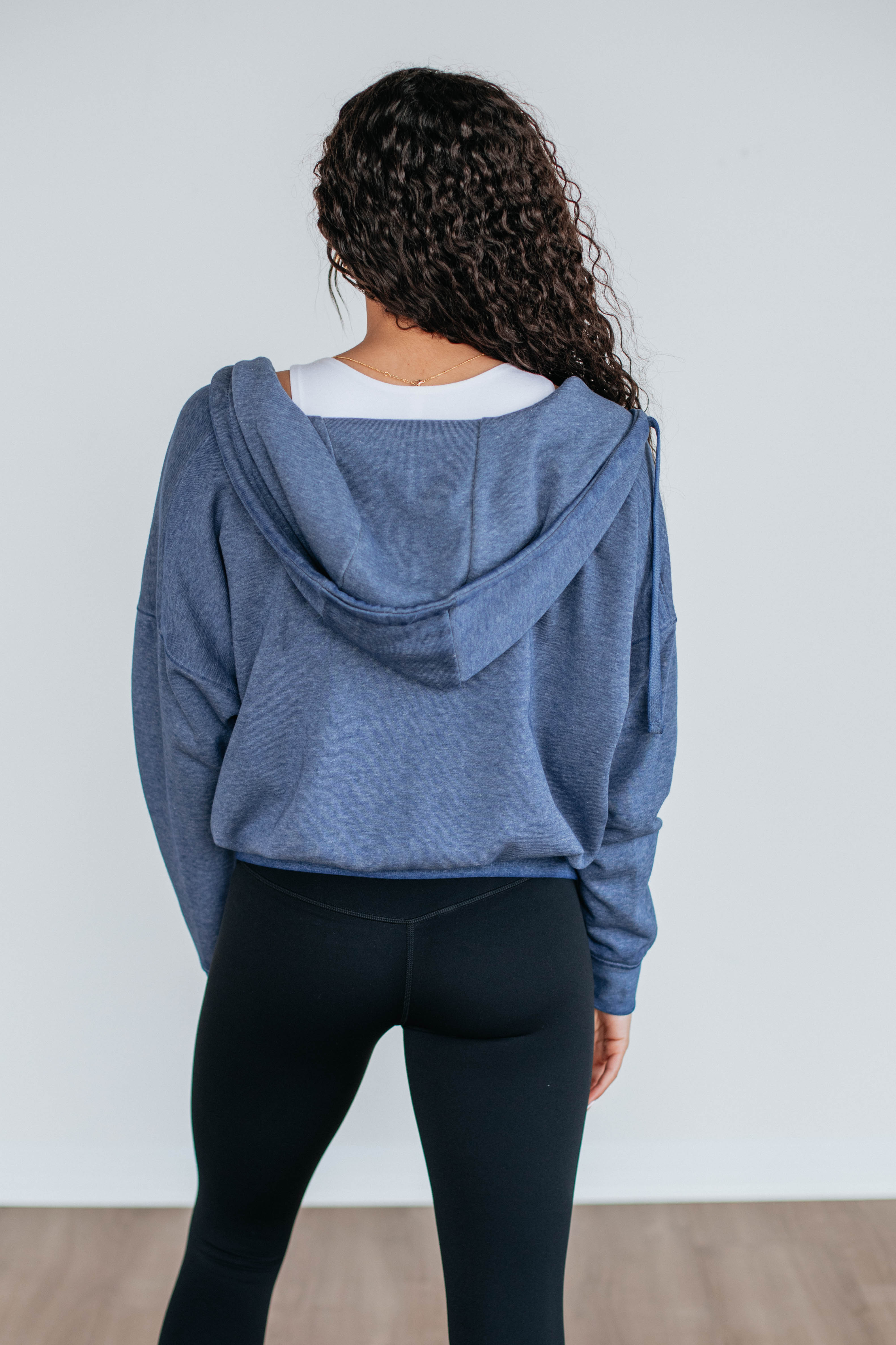 Maxwell Washed Zip-Up Hoodie - Navy