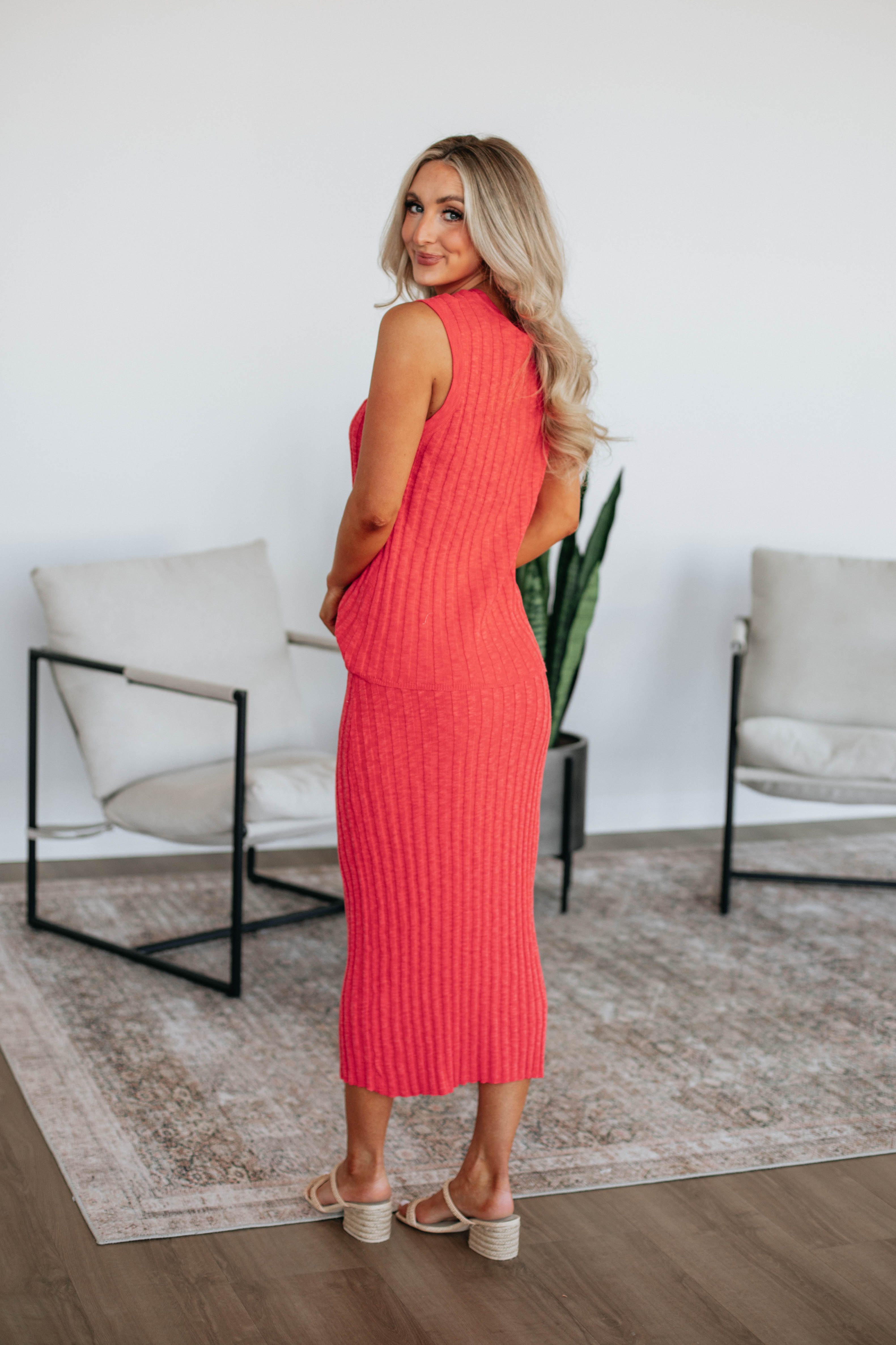 Andri Knit Top - Deep Coral