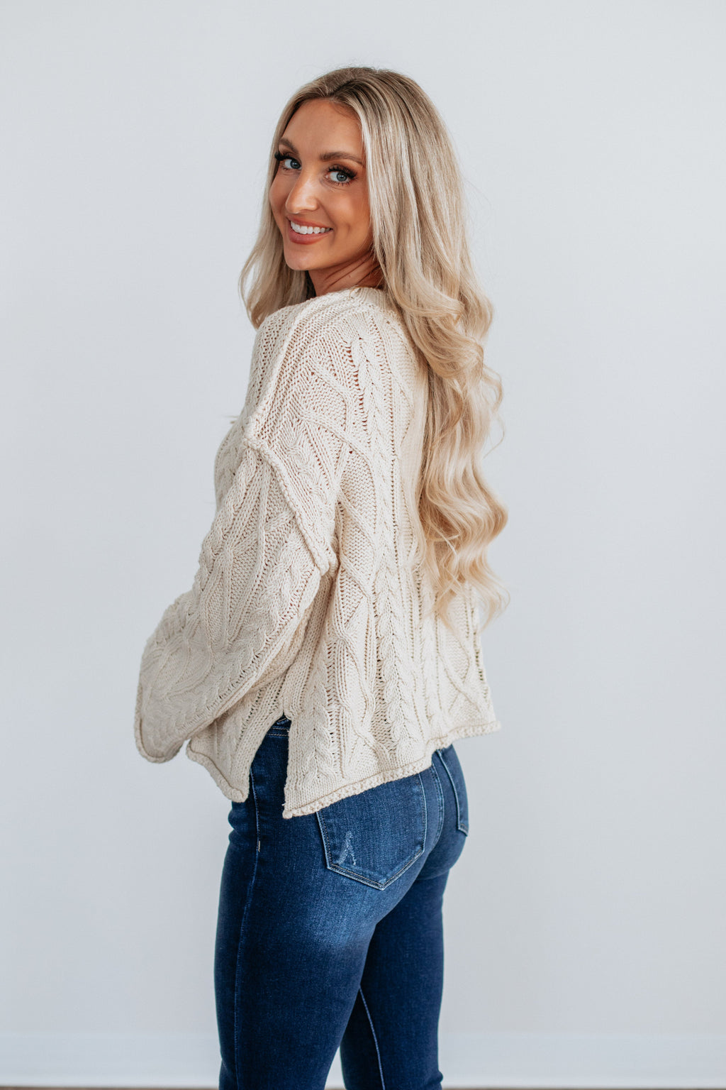 Anna Cable Knit Sweater - Cream