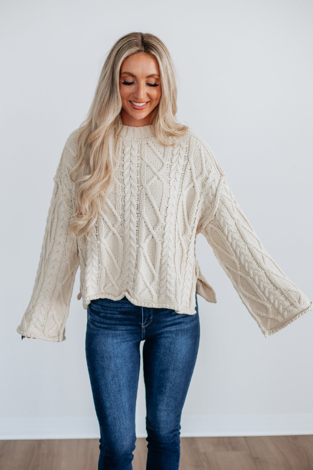 Anna Cable Knit Sweater - Cream