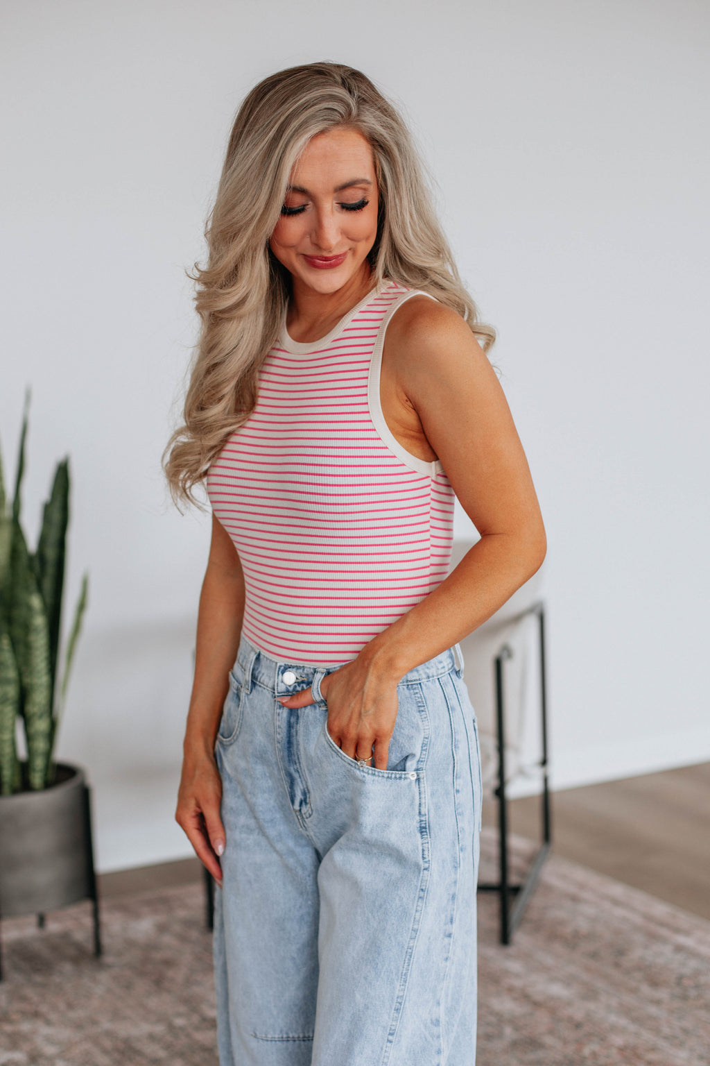 April Striped Bodysuit - Bubblegum Mix
