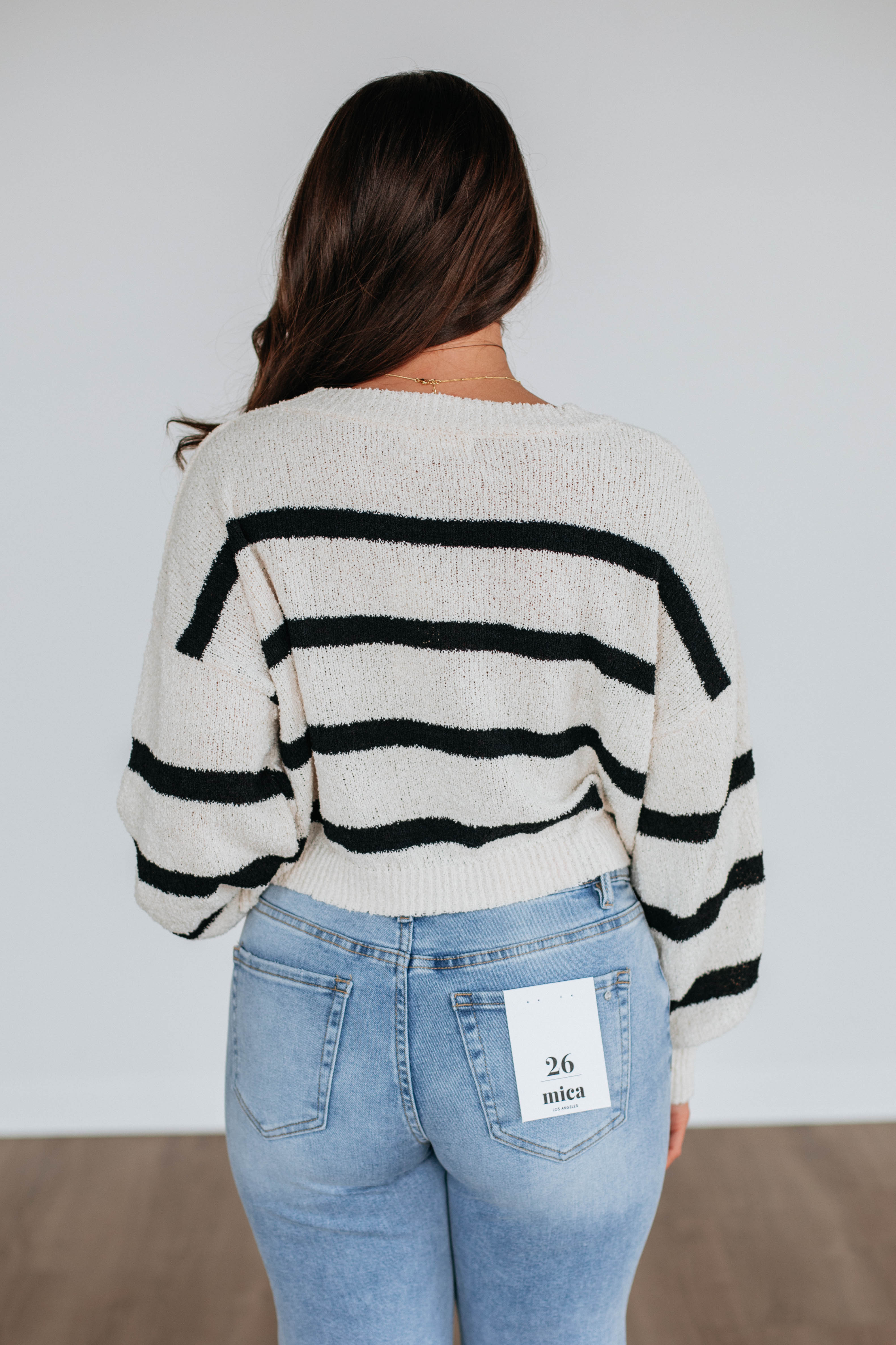 Aubriana Striped Sweater - Black Mix