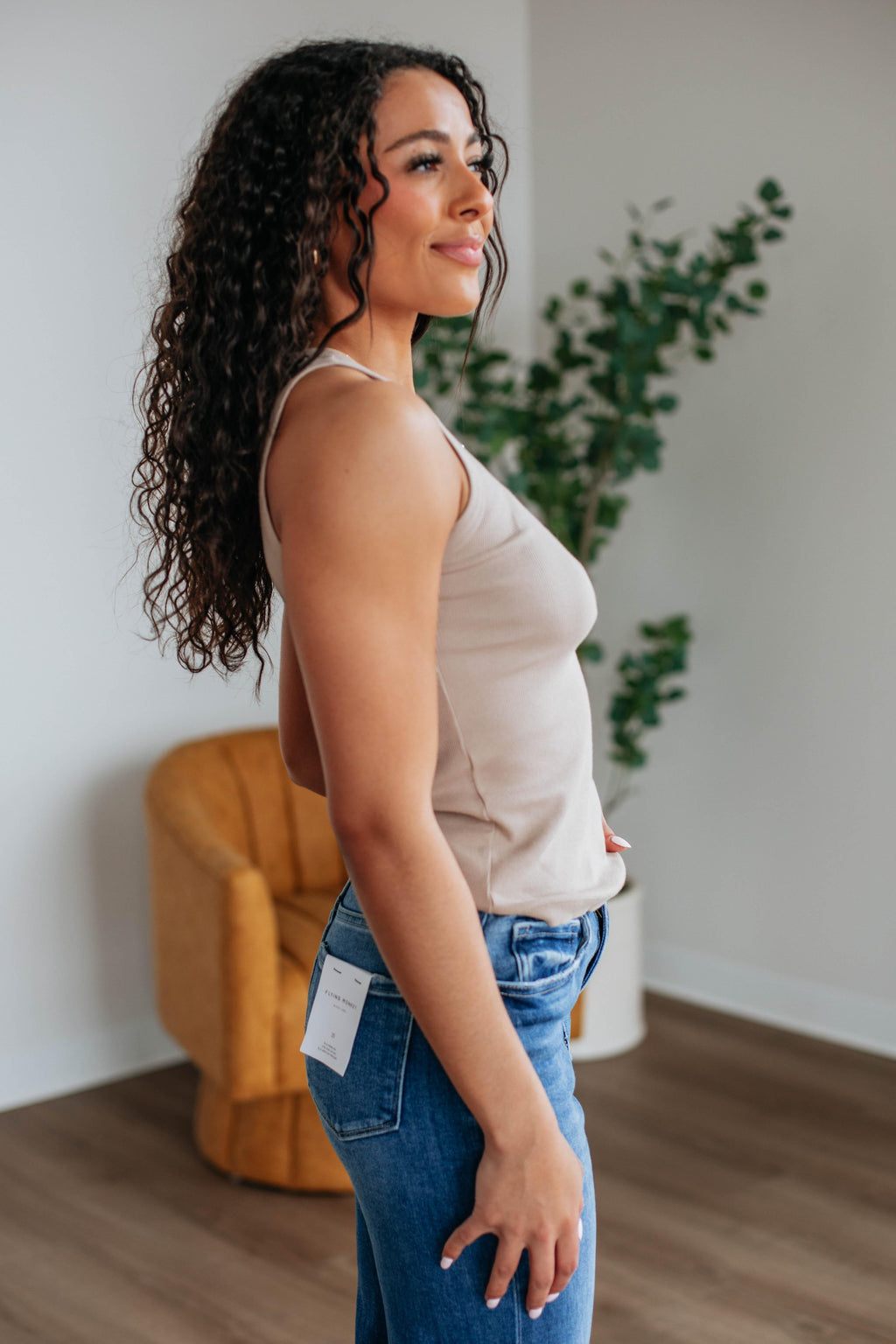 Brighton Ribbed Tank - Taupe