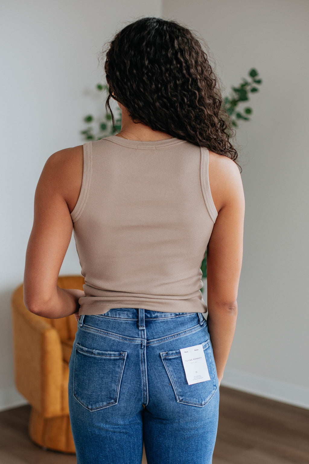 Brighton Ribbed Tank - Taupe