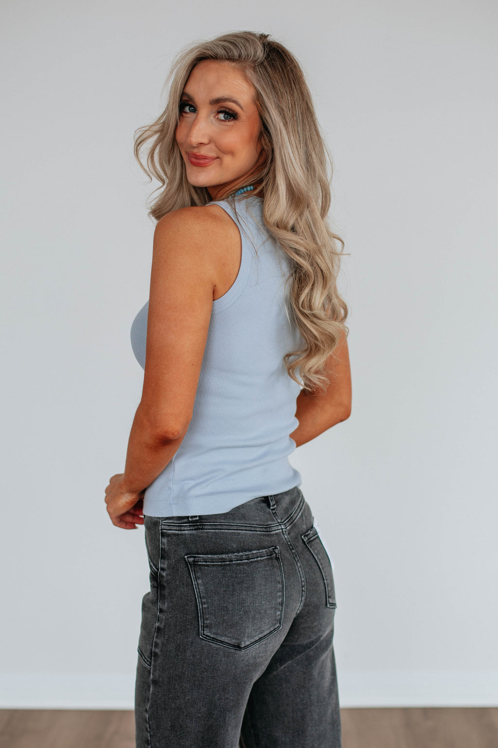 Brighton Ribbed Tank - Powder Blue