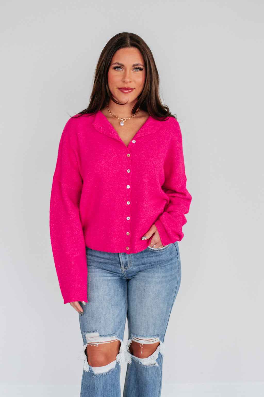 Brooke Cardigan - Fuchsia
