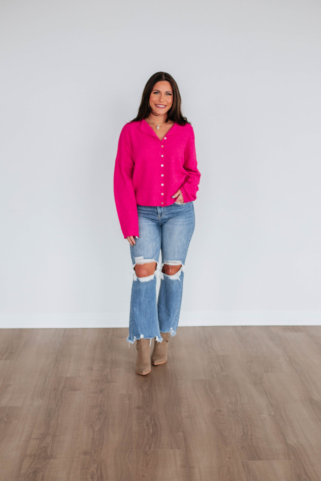 Brooke Cardigan - Fuchsia