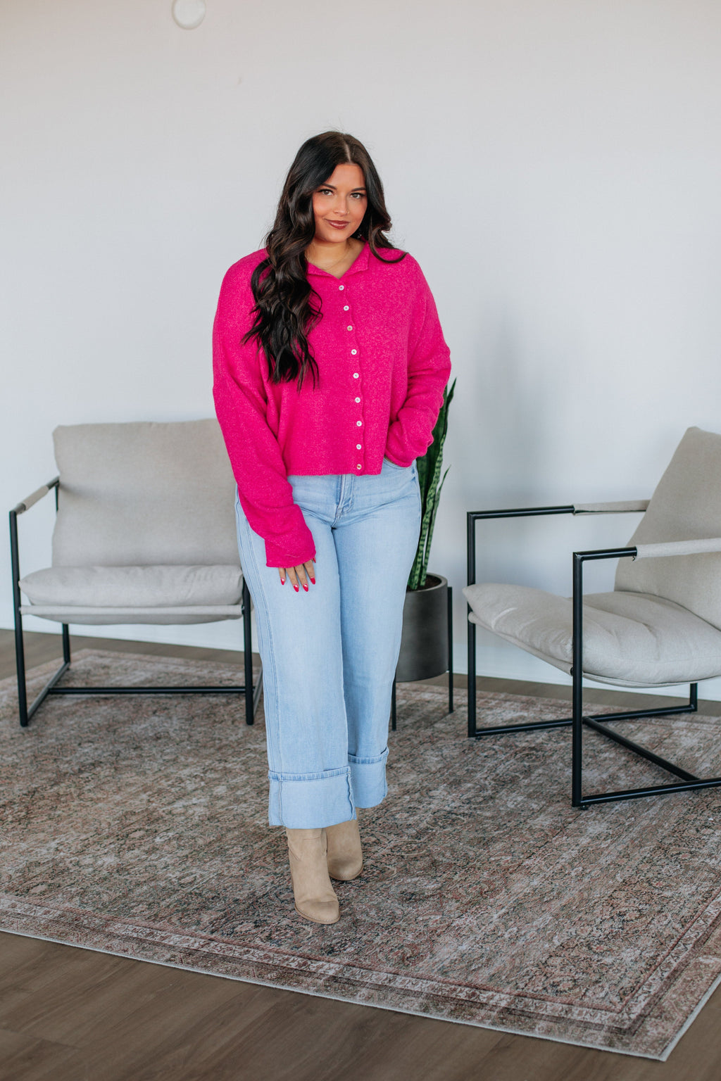 Brooke Cardigan - Fuchsia