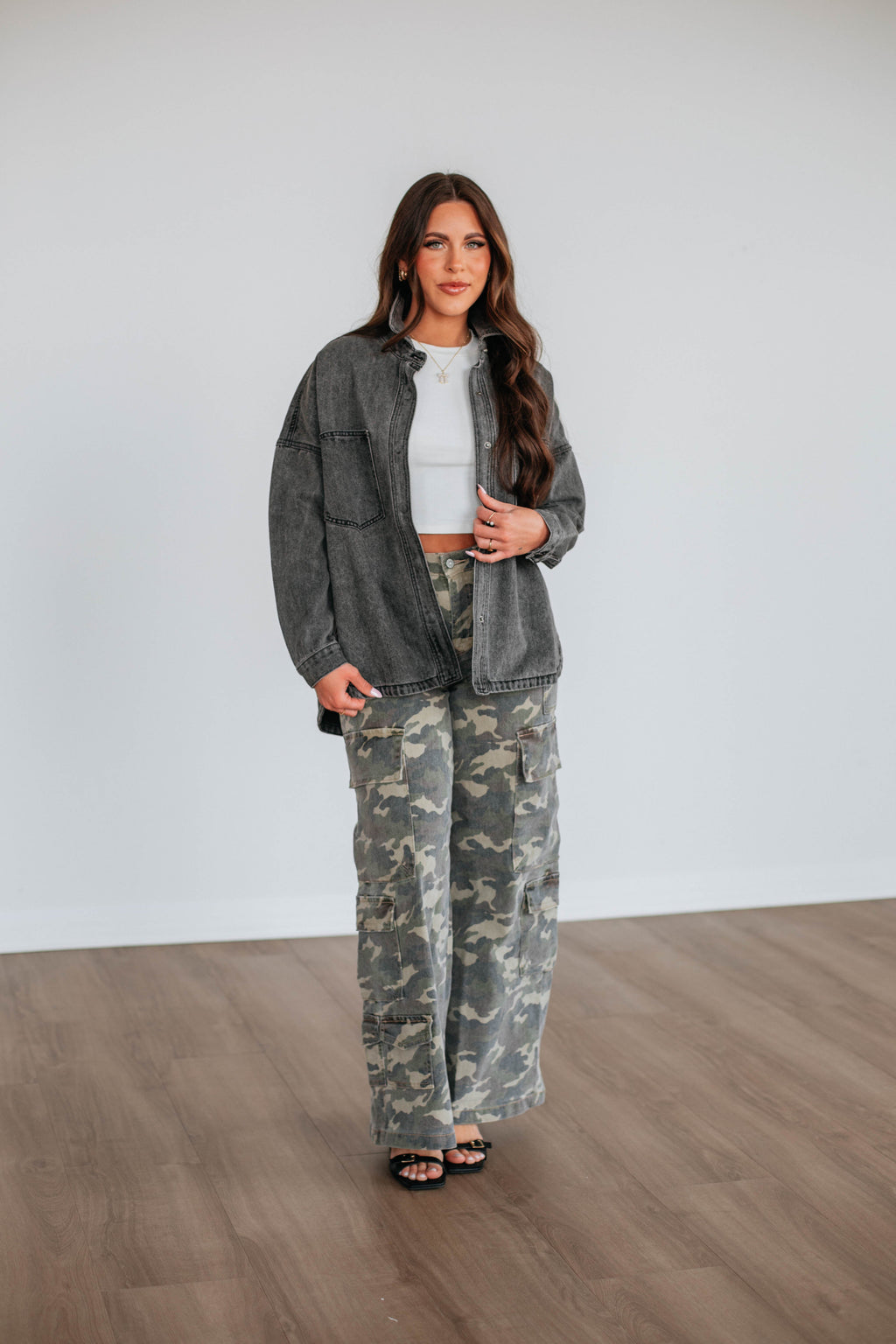 Callahan Denim Shacket - Vintage Black