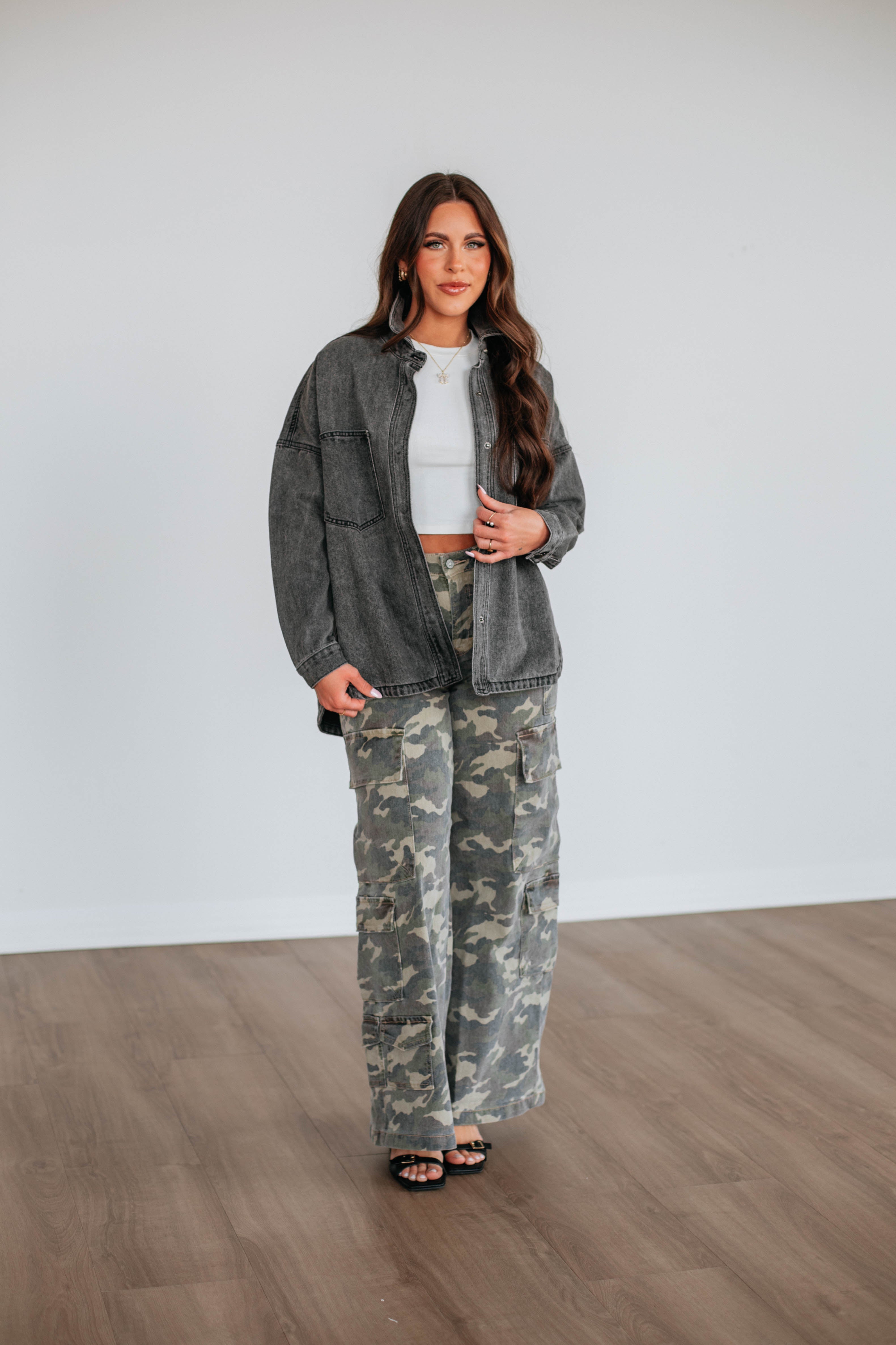 Callahan Denim Shacket - Vintage Black