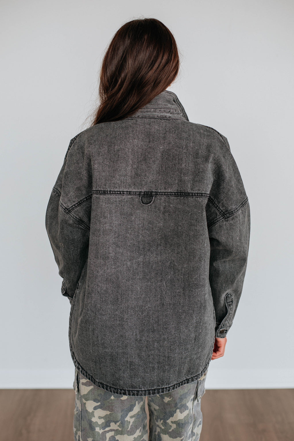 Callahan Denim Shacket - Vintage Black