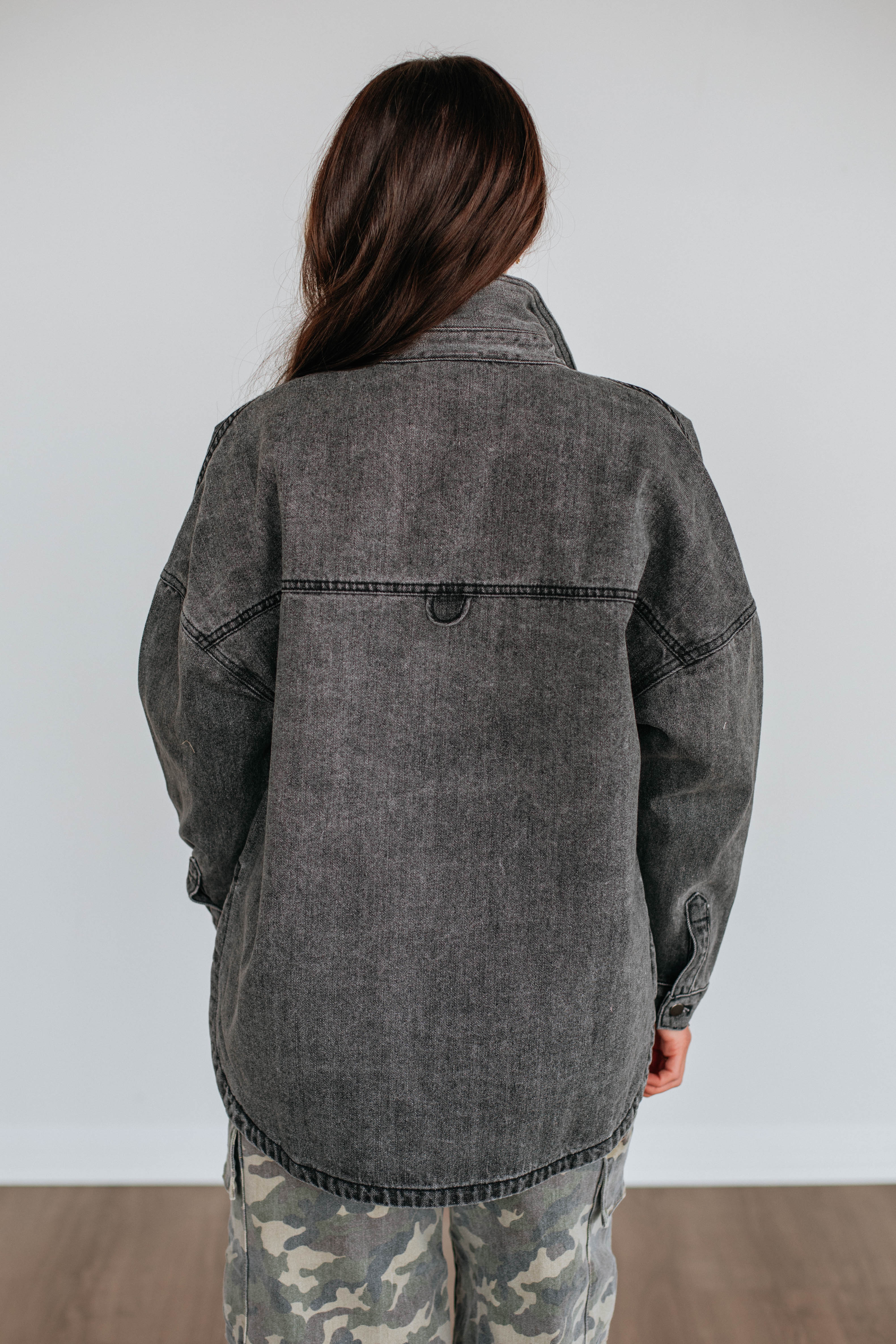 Callahan Denim Shacket - Vintage Black