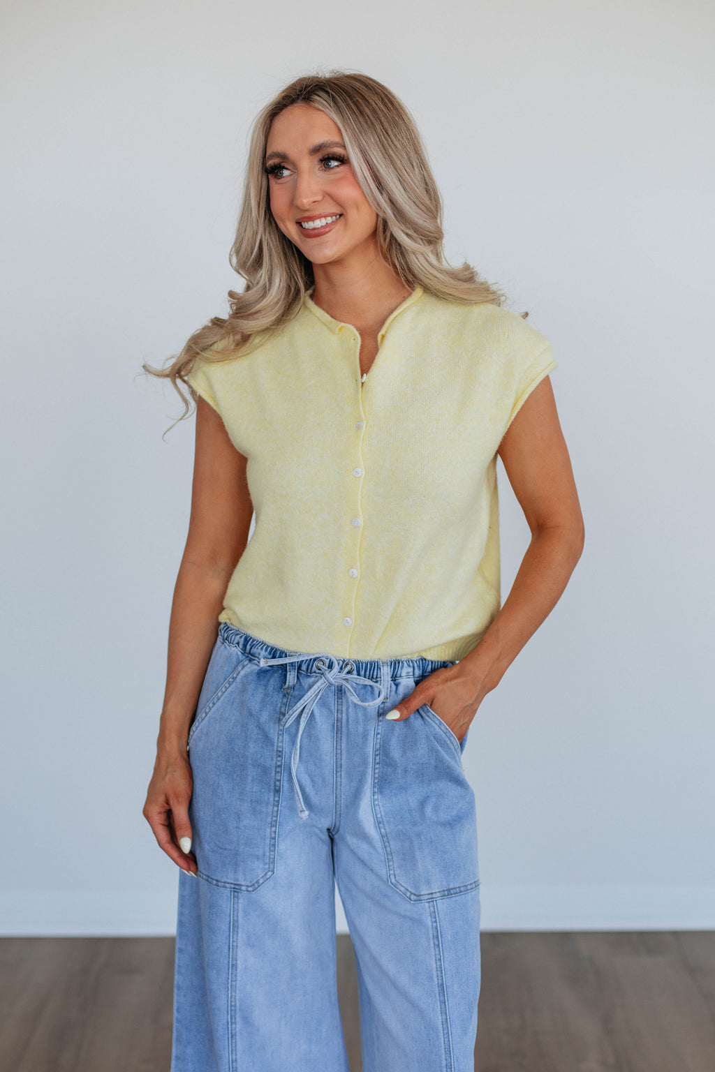 Camry Cardigan Top - Butter