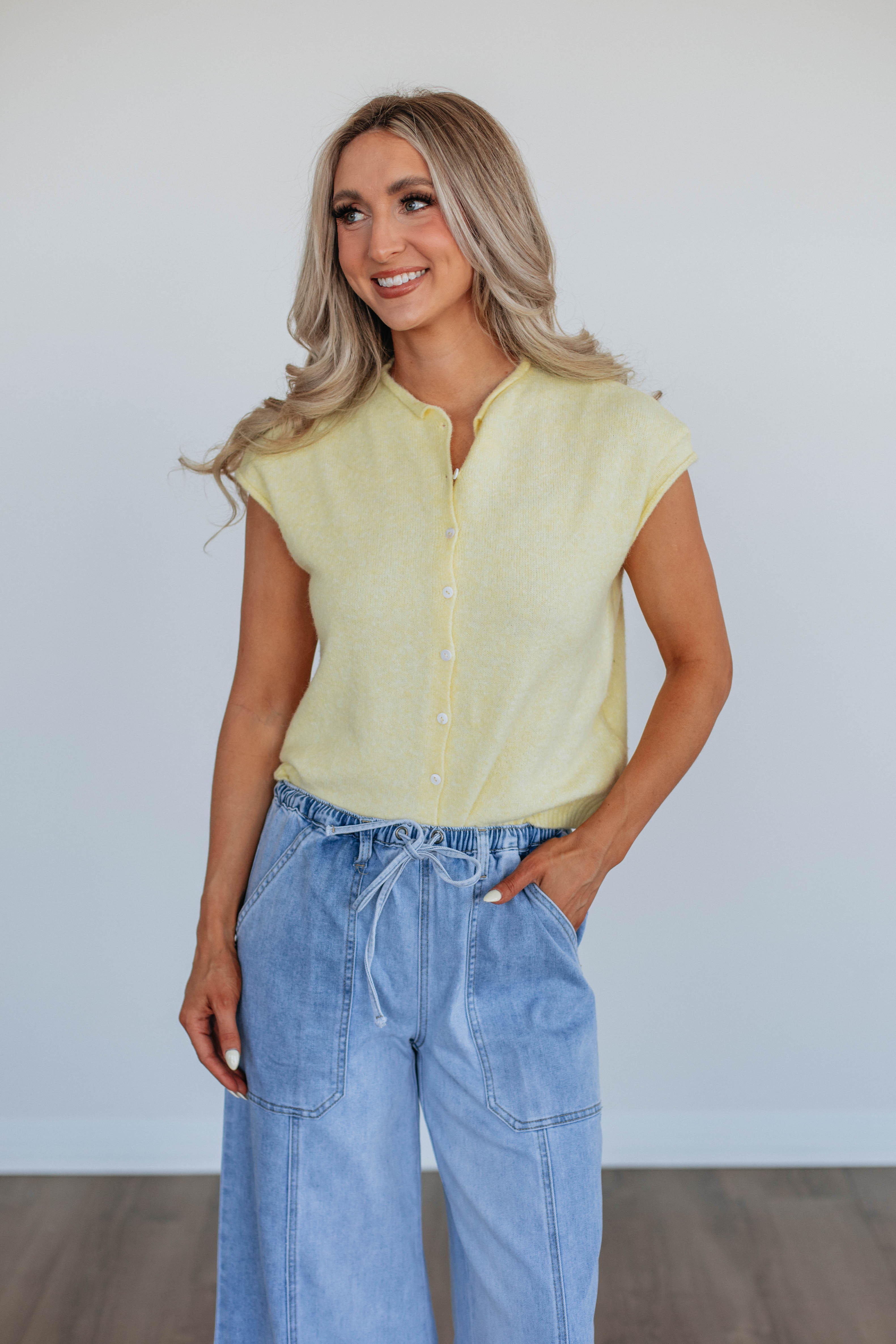 Camry Cardigan Top - Butter