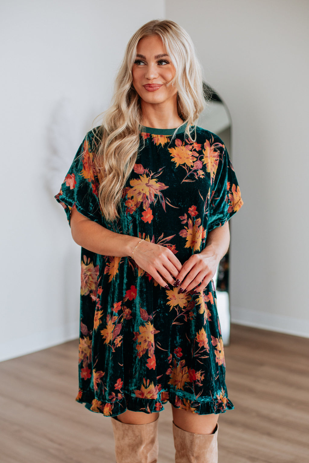 Verity Floral Velvet Dress
