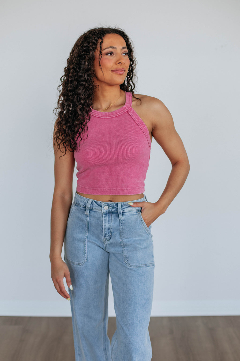 Chann Ribbed Tank - Berry