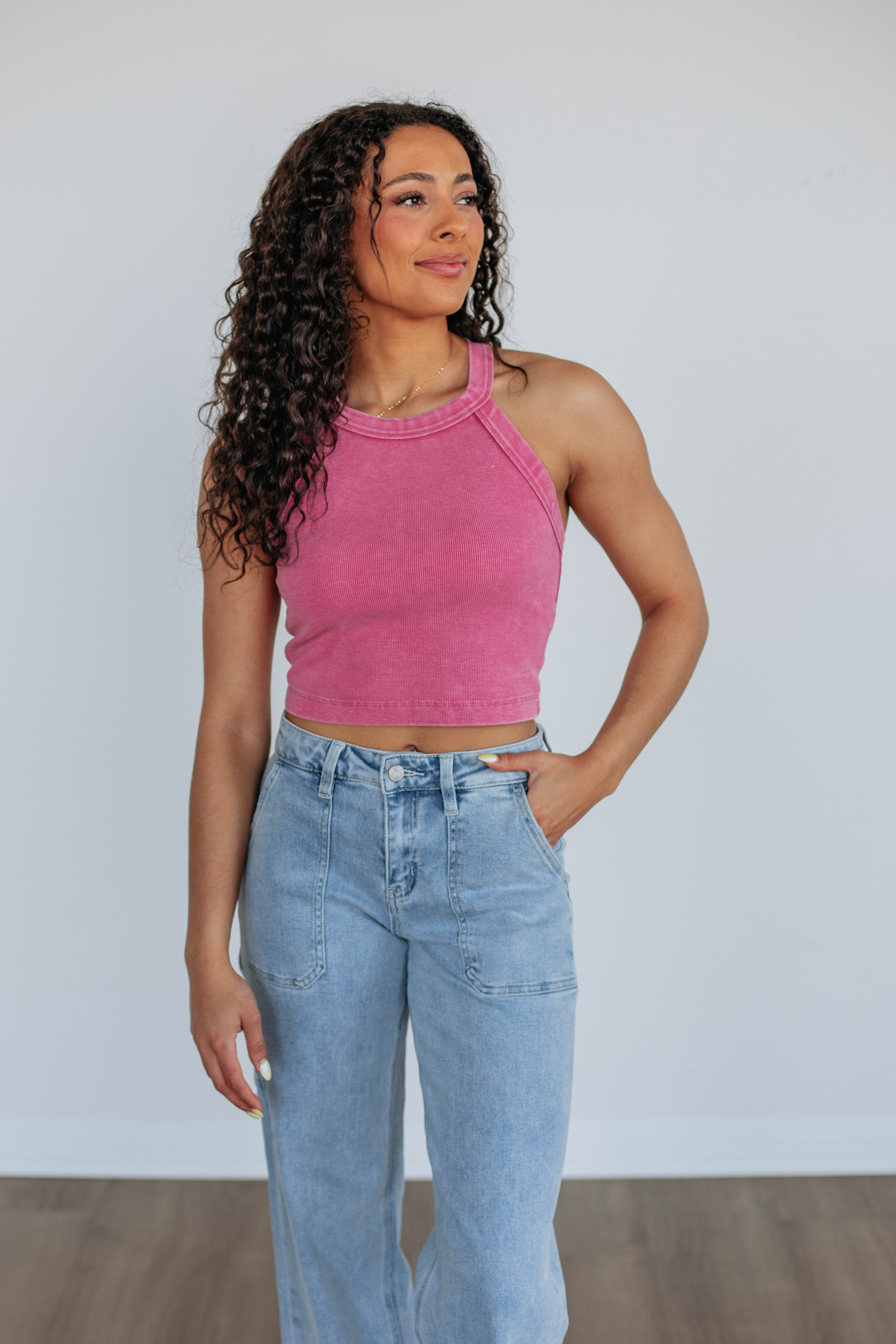 Chann Ribbed Tank - Berry