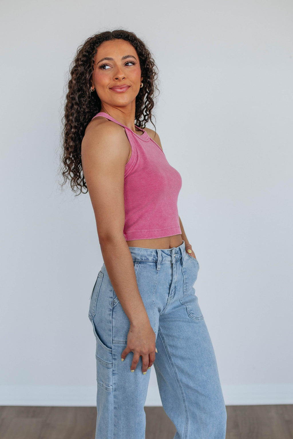 Chann Ribbed Tank - Berry