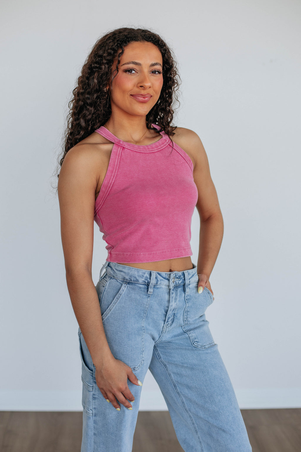 Chann Ribbed Tank - Berry