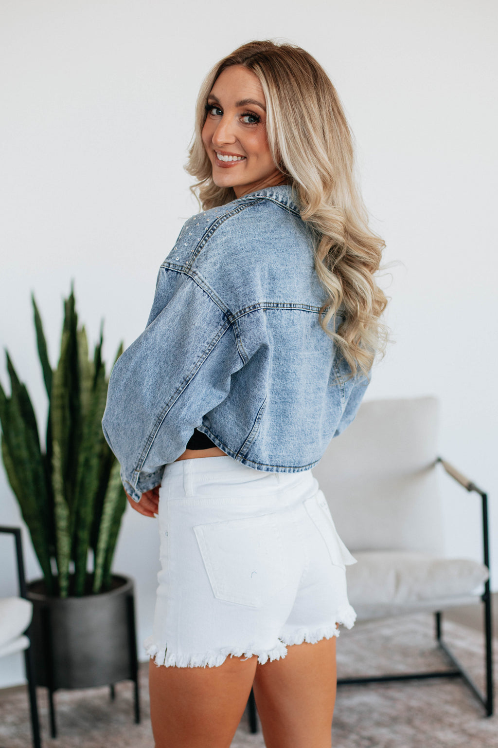 Rika Rhinestone Denim Jacket