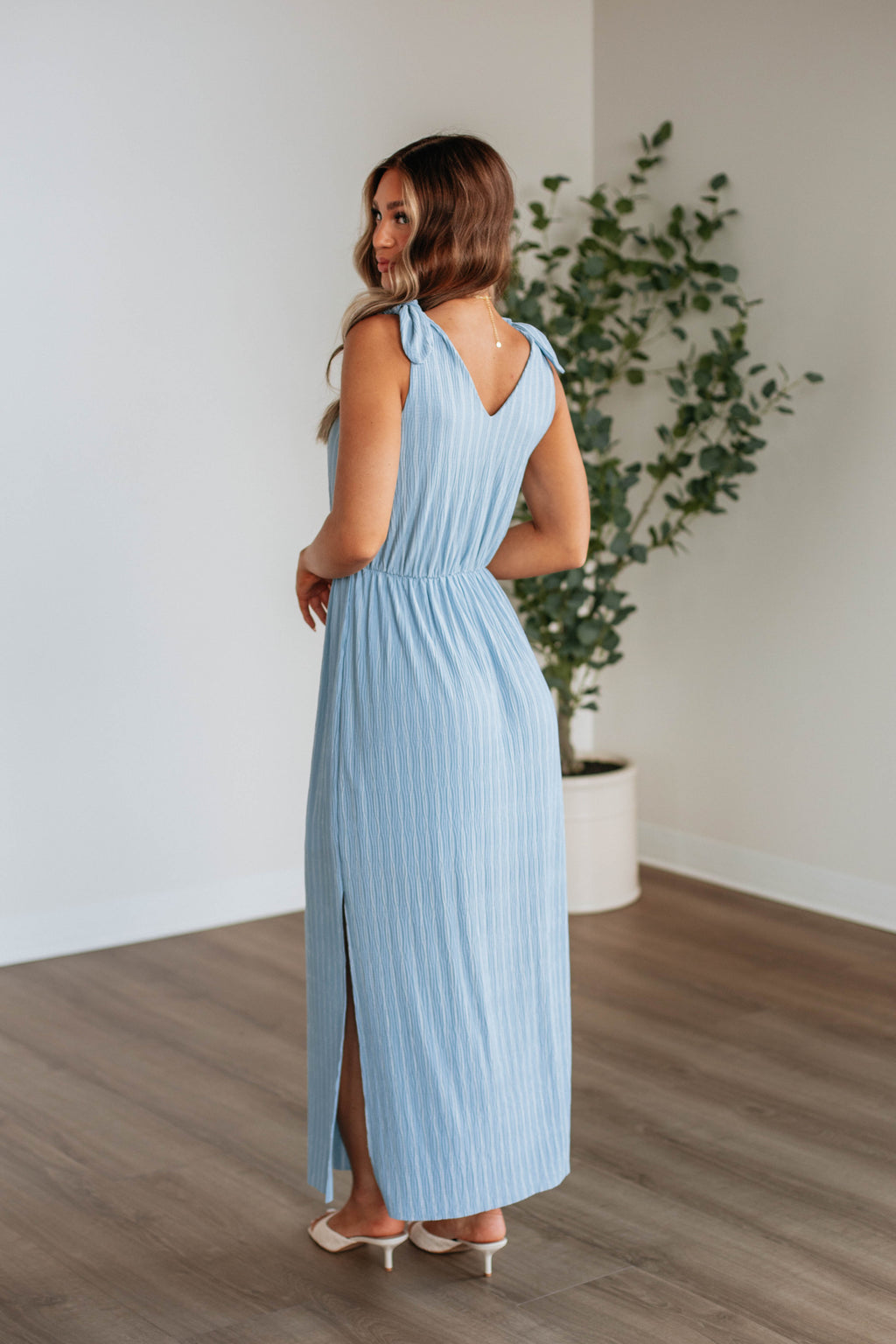 Danetta Striped Dress - Chambray Mix
