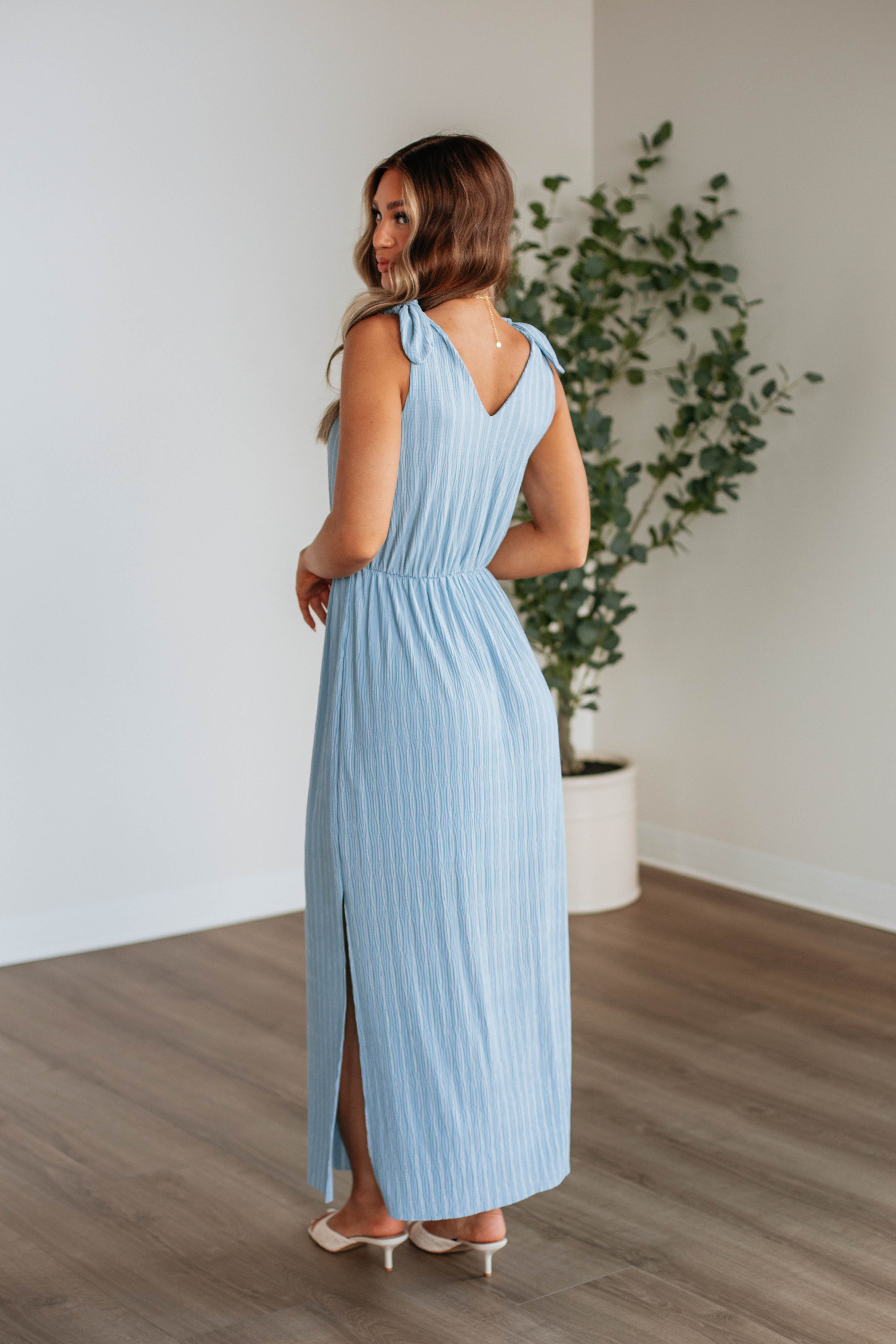 Danetta Striped Dress - Chambray Mix
