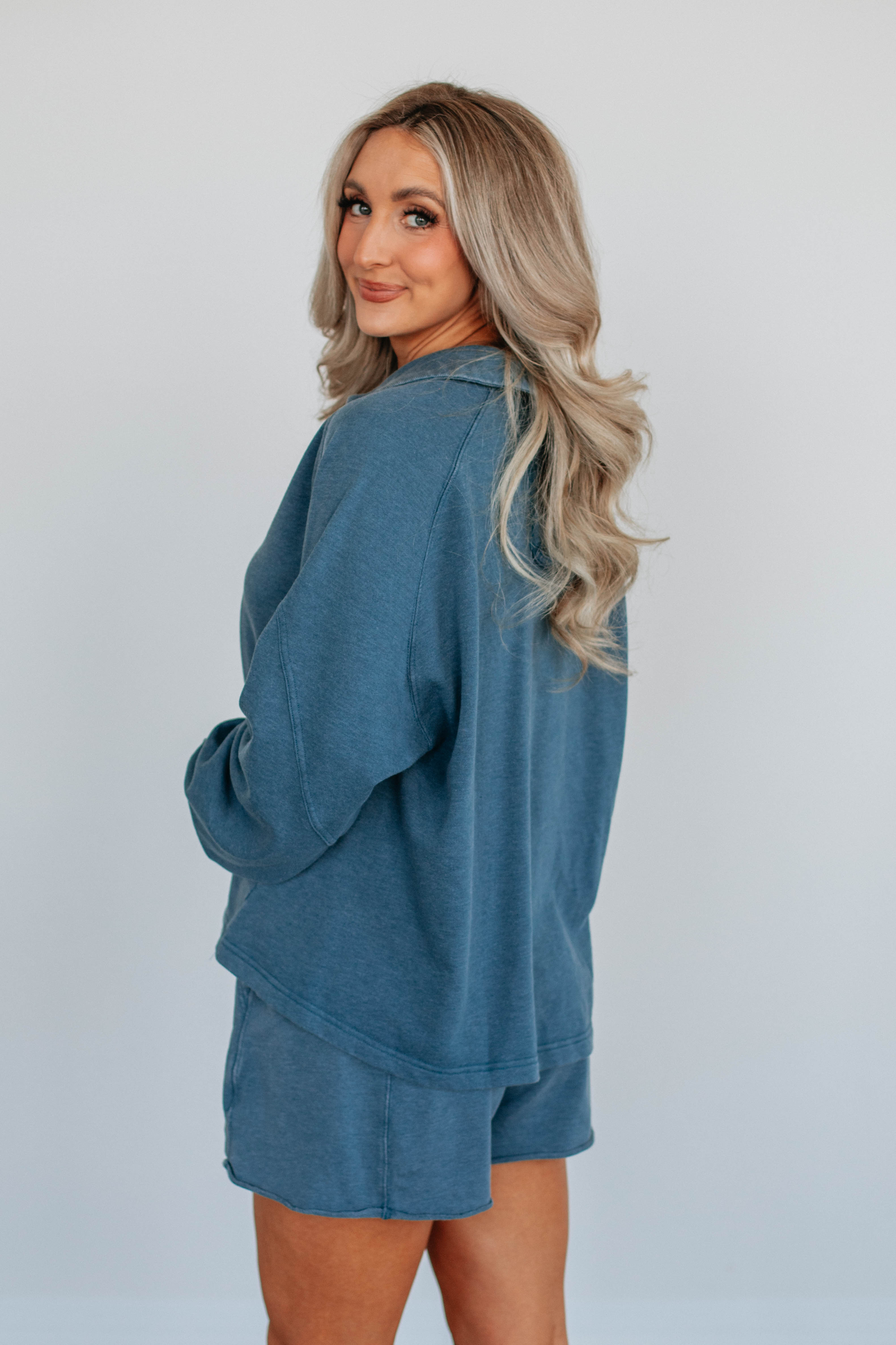 Jyl Washed Pullover - Deep Sea