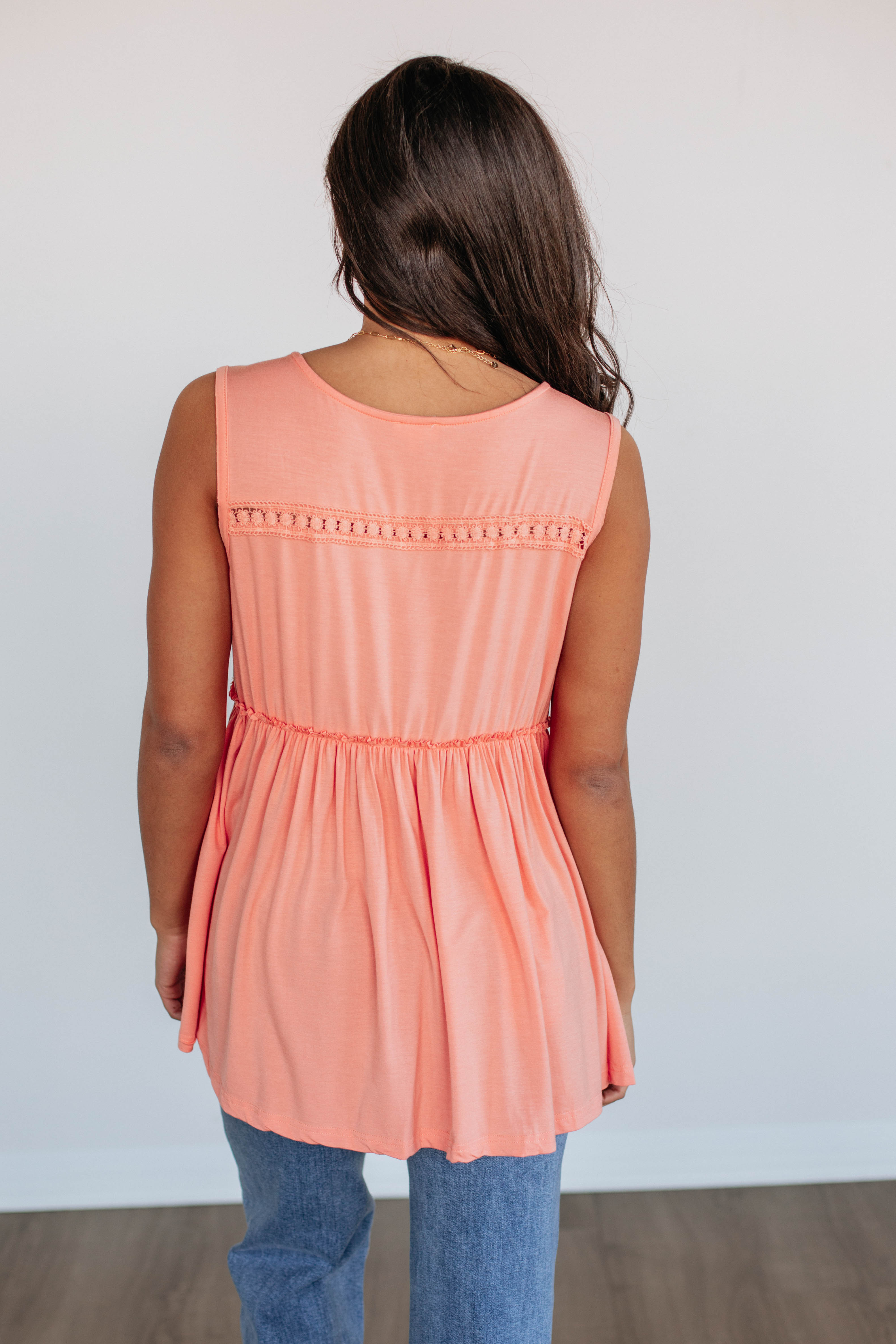 Dovile Babydoll Tank - Peach