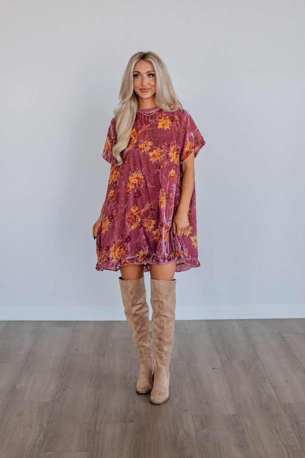 Verity Floral Velvet Dress