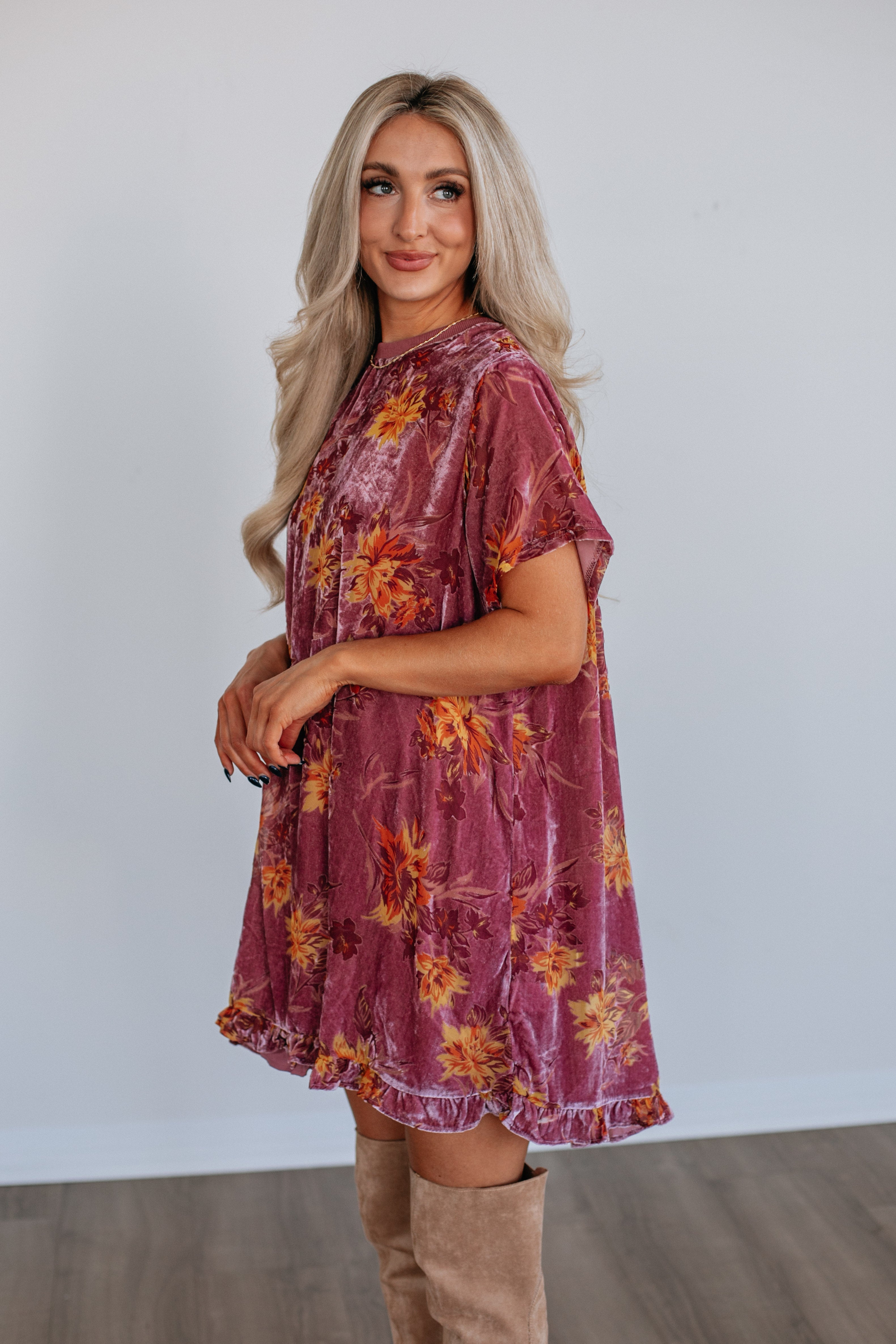 Verity Floral Velvet Dress