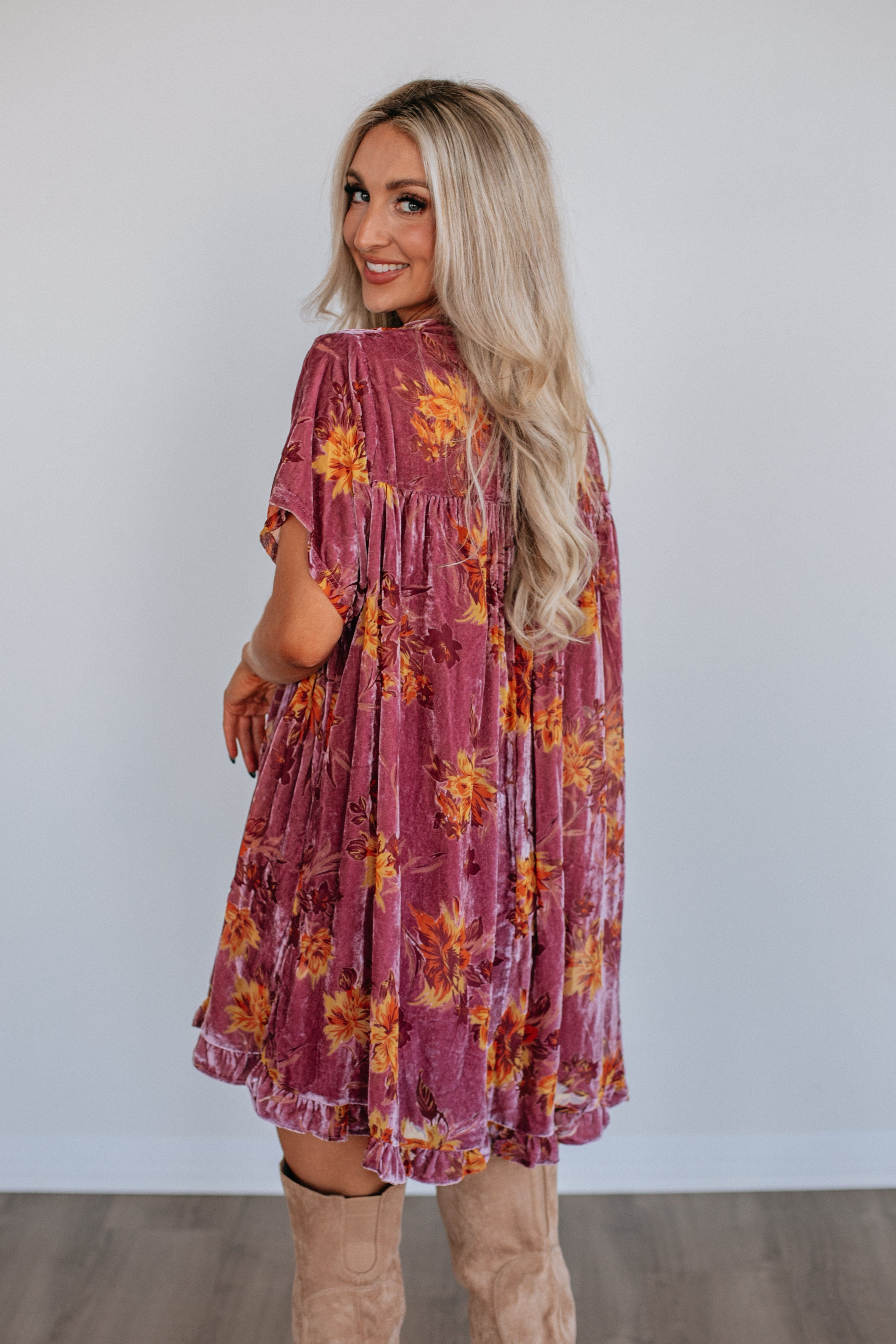 Verity Floral Velvet Dress