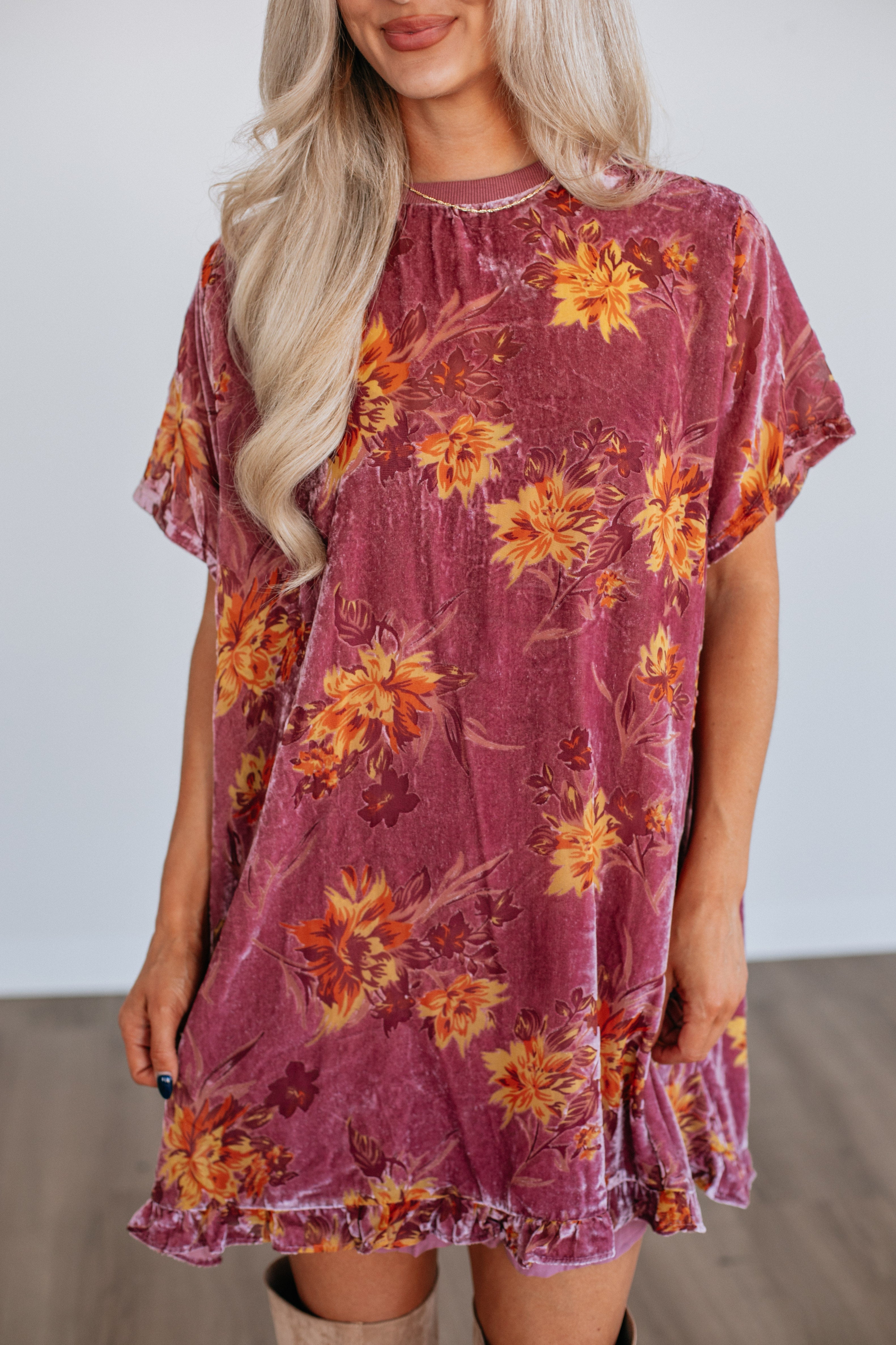 Verity Floral Velvet Dress