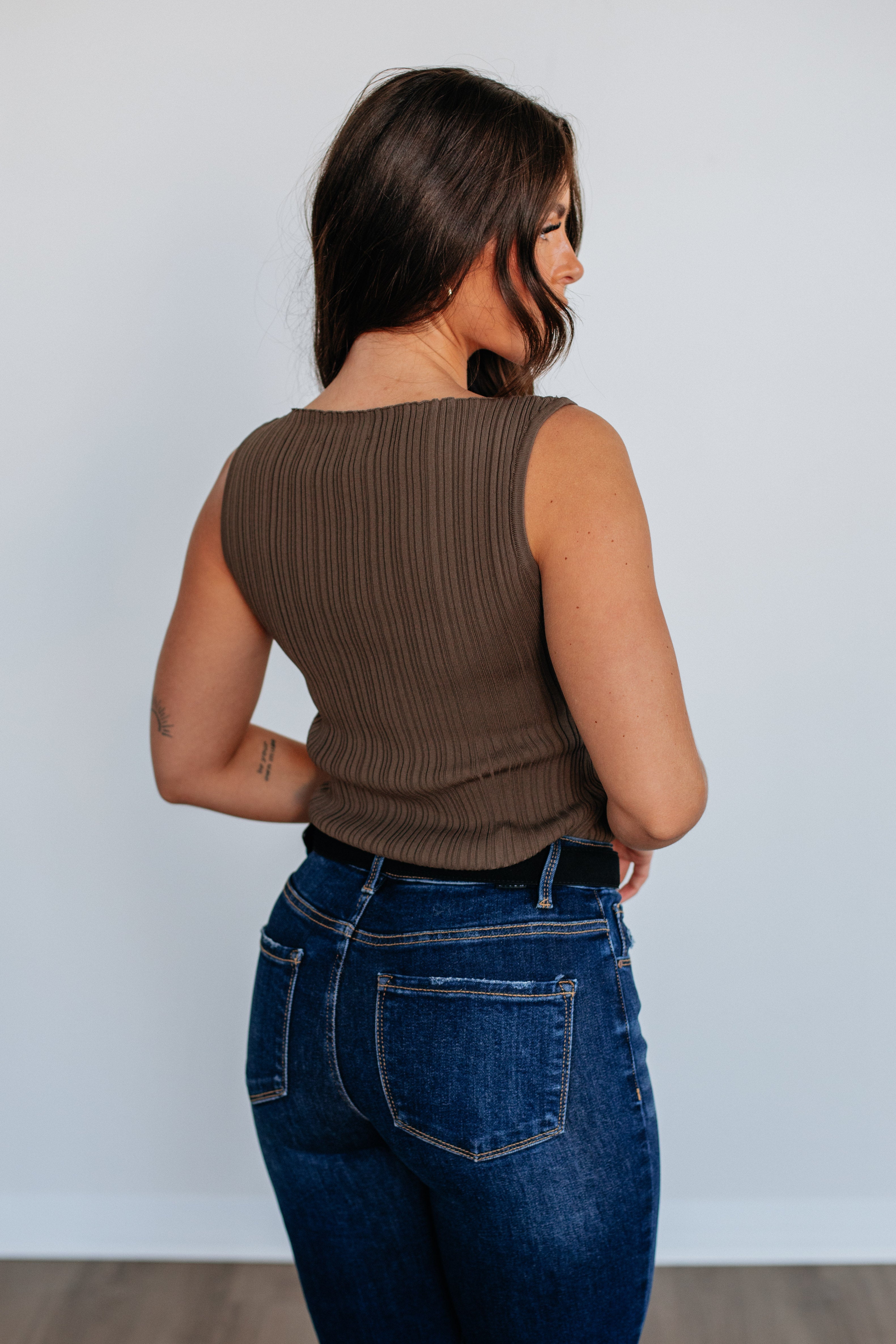 Missie Ribbed Tank - Cocoa
