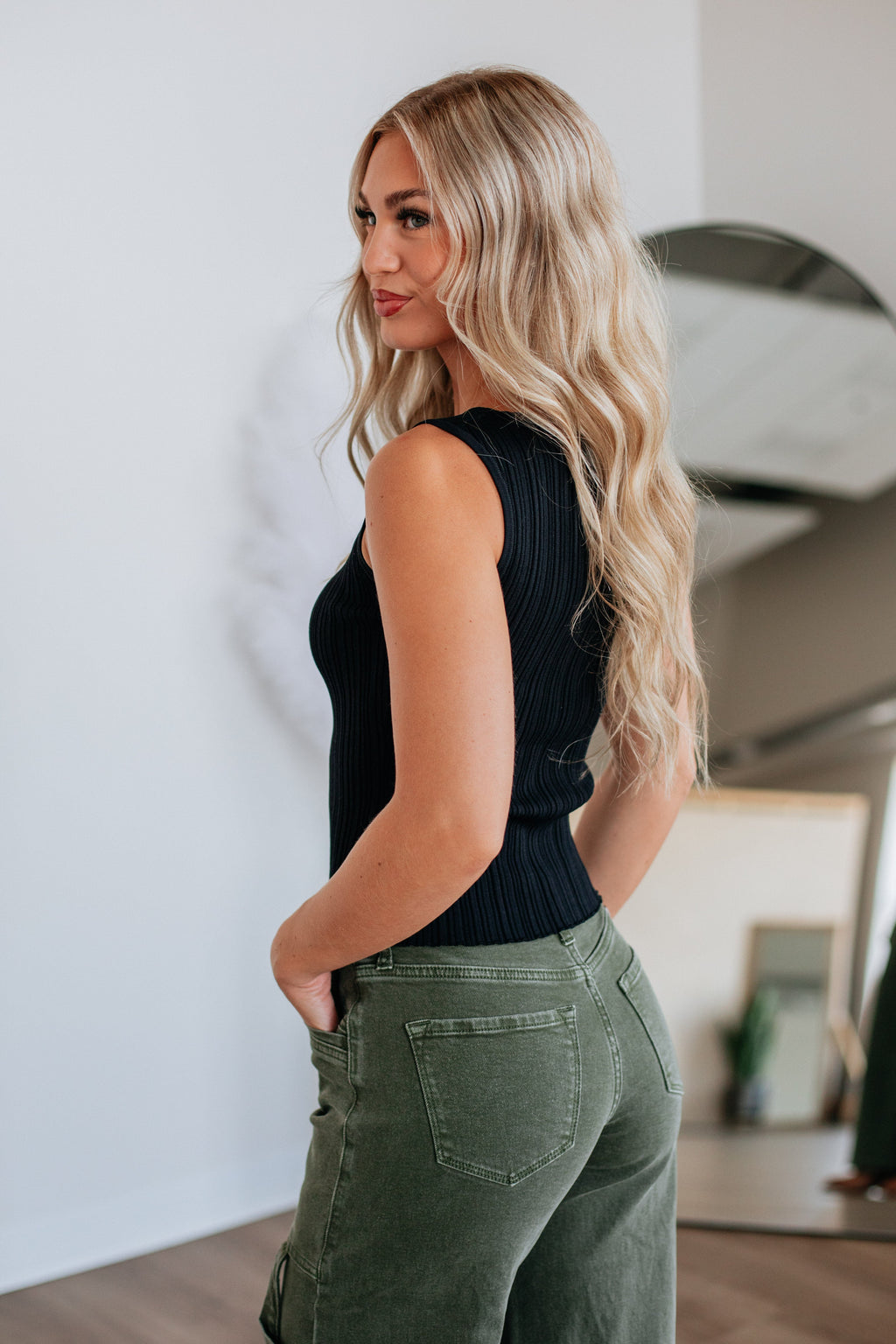 Missie Ribbed Tank - Black