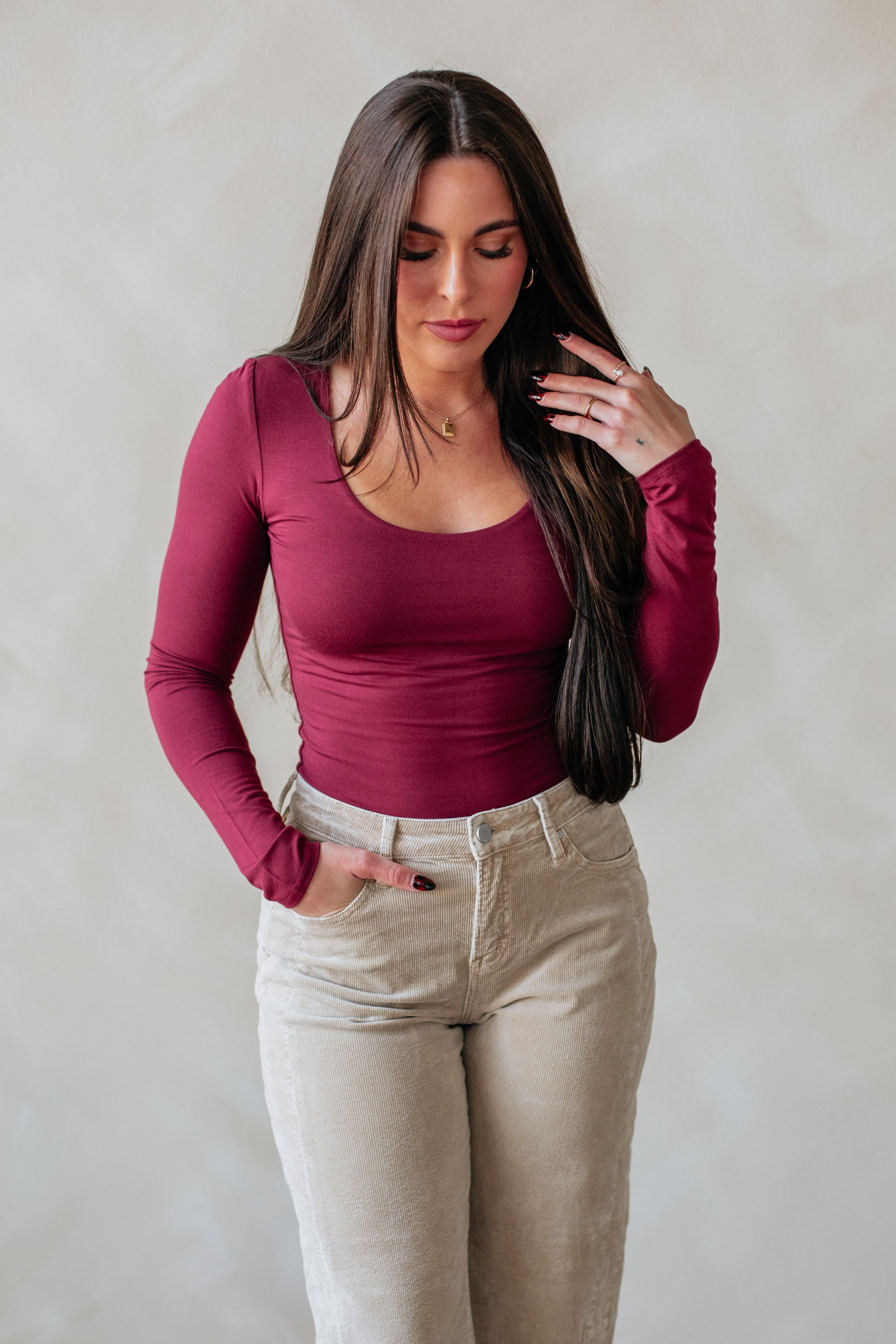 Shayla Basic Top - Mulberry