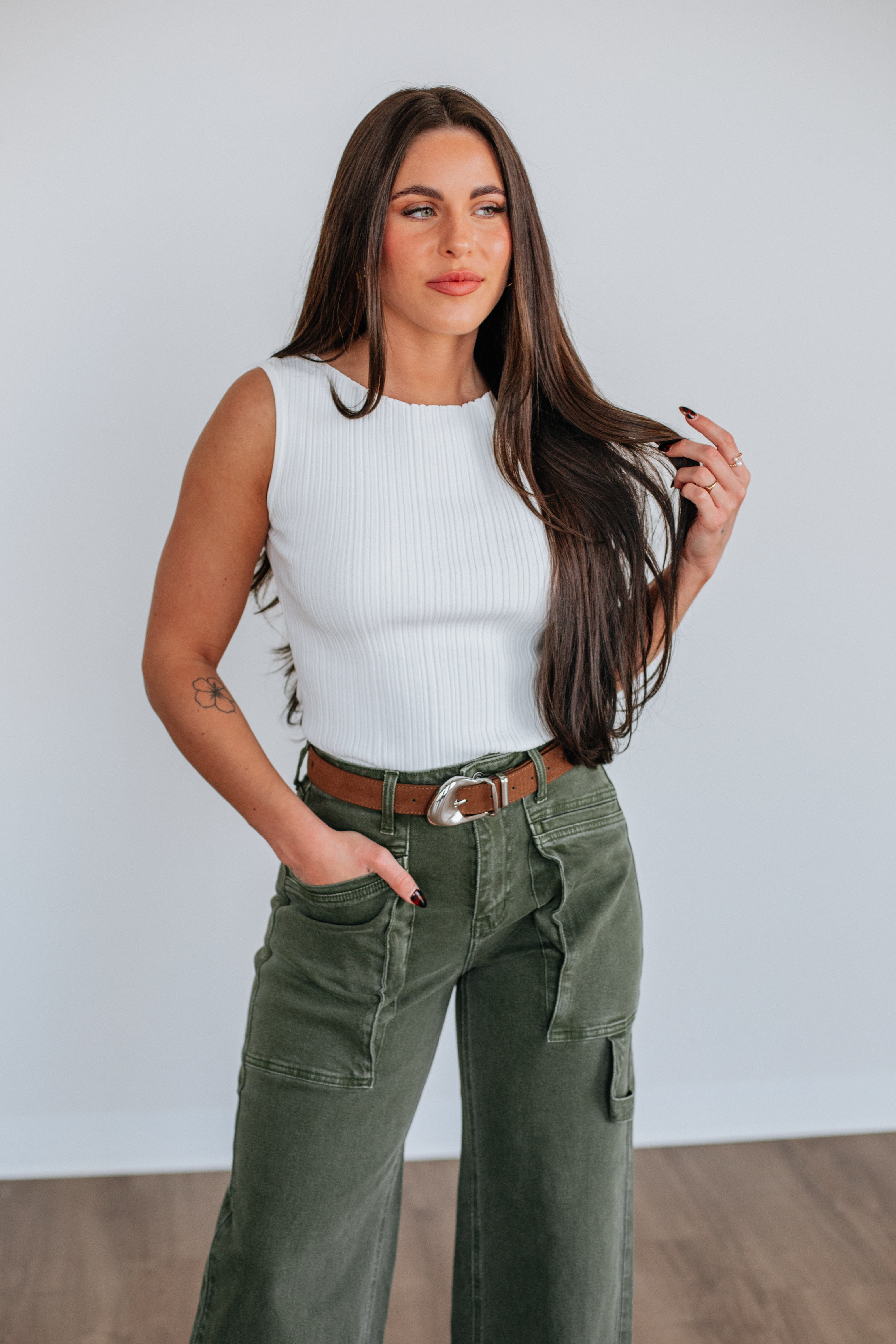 Missie Ribbed Tank - Ivory