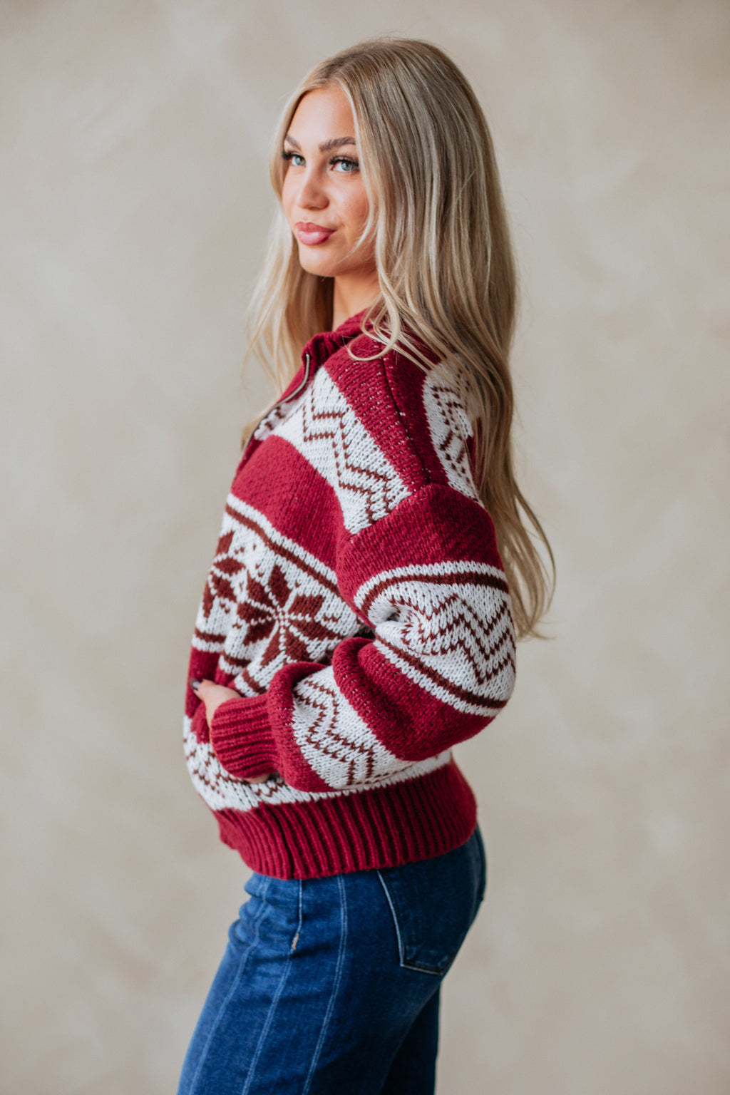 Ayrine Knit Jacket - Cranberry