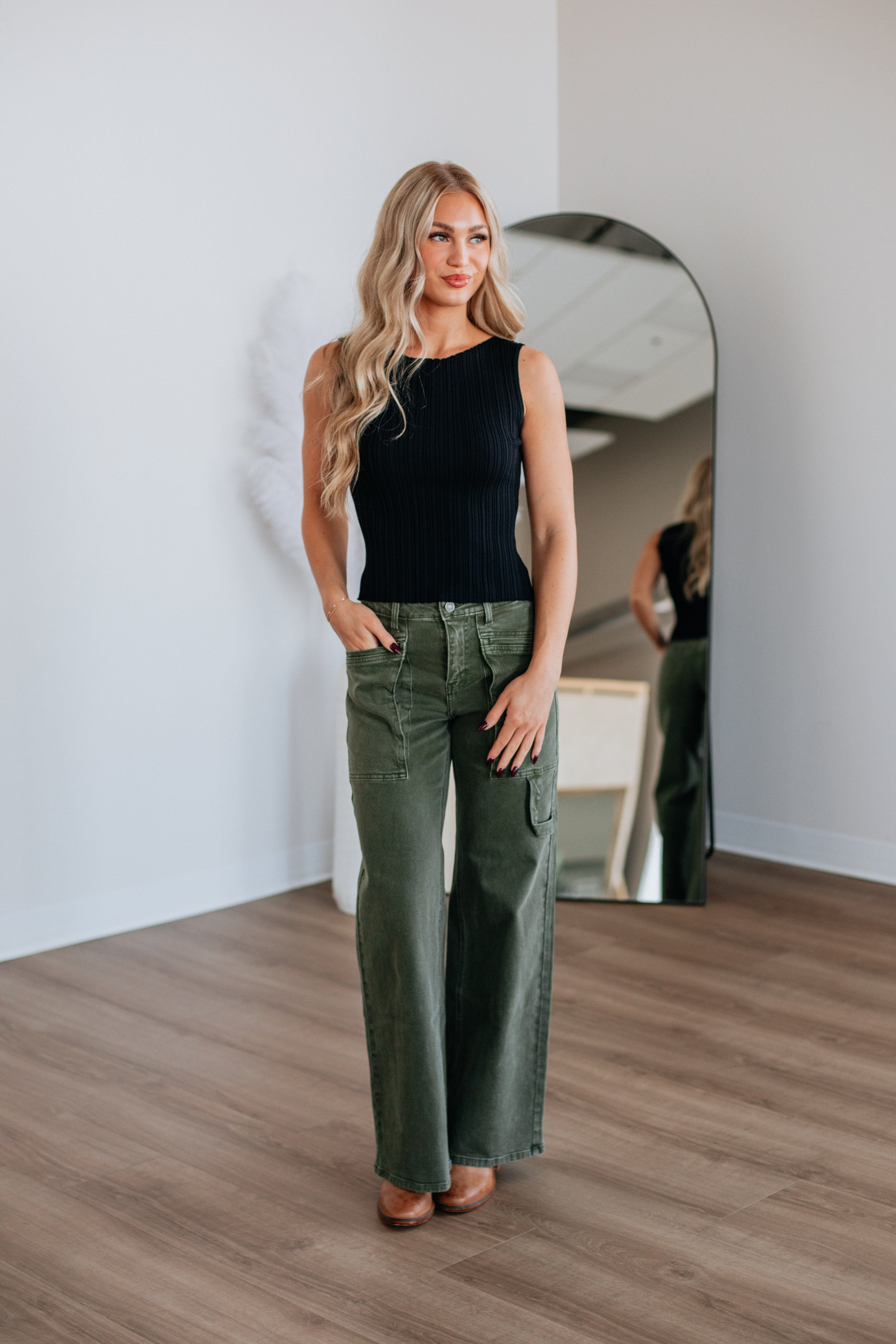 Missie Ribbed Tank - Black