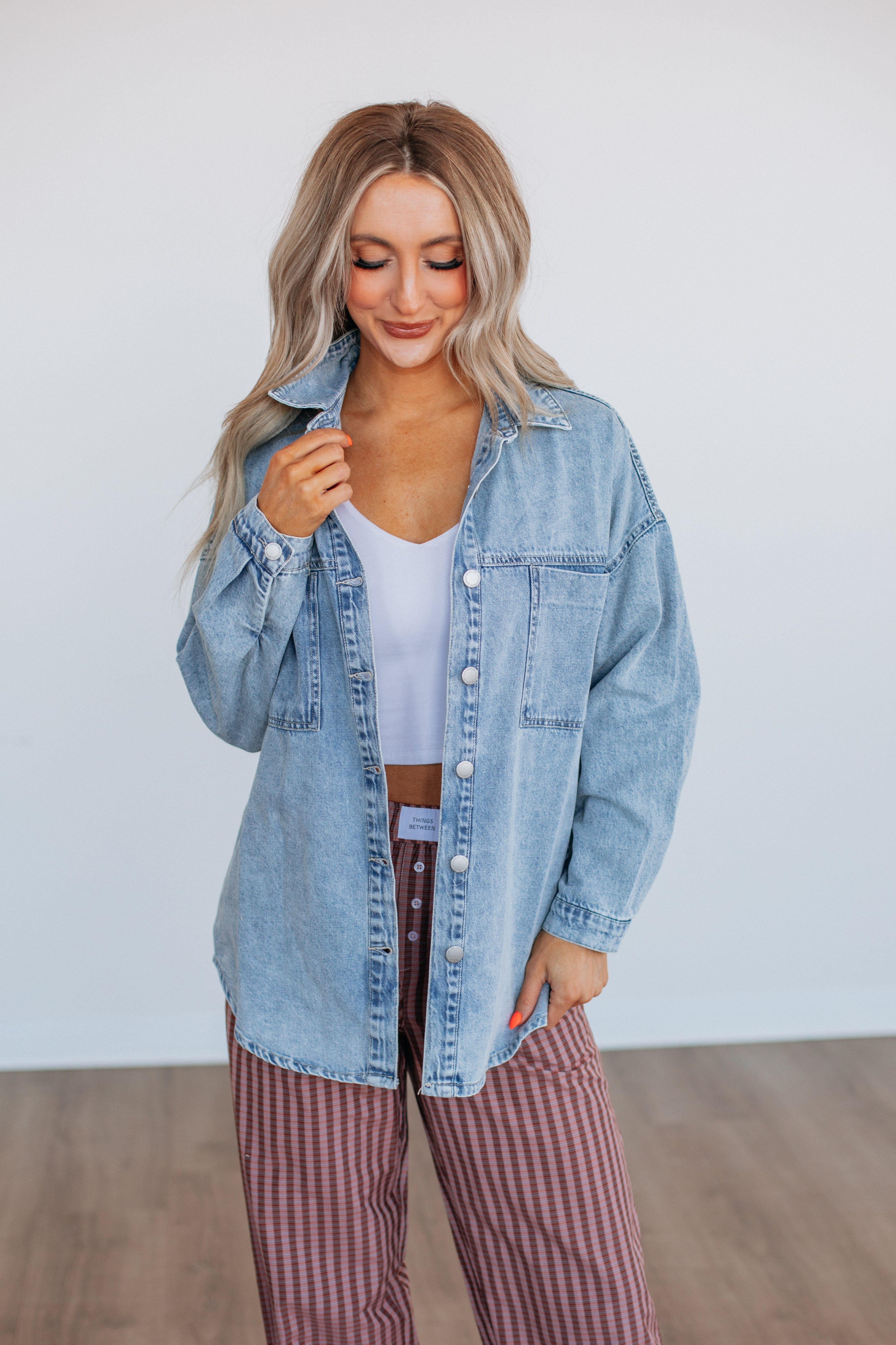 Grayson Risen Denim Shacket - Vintage Light Wash