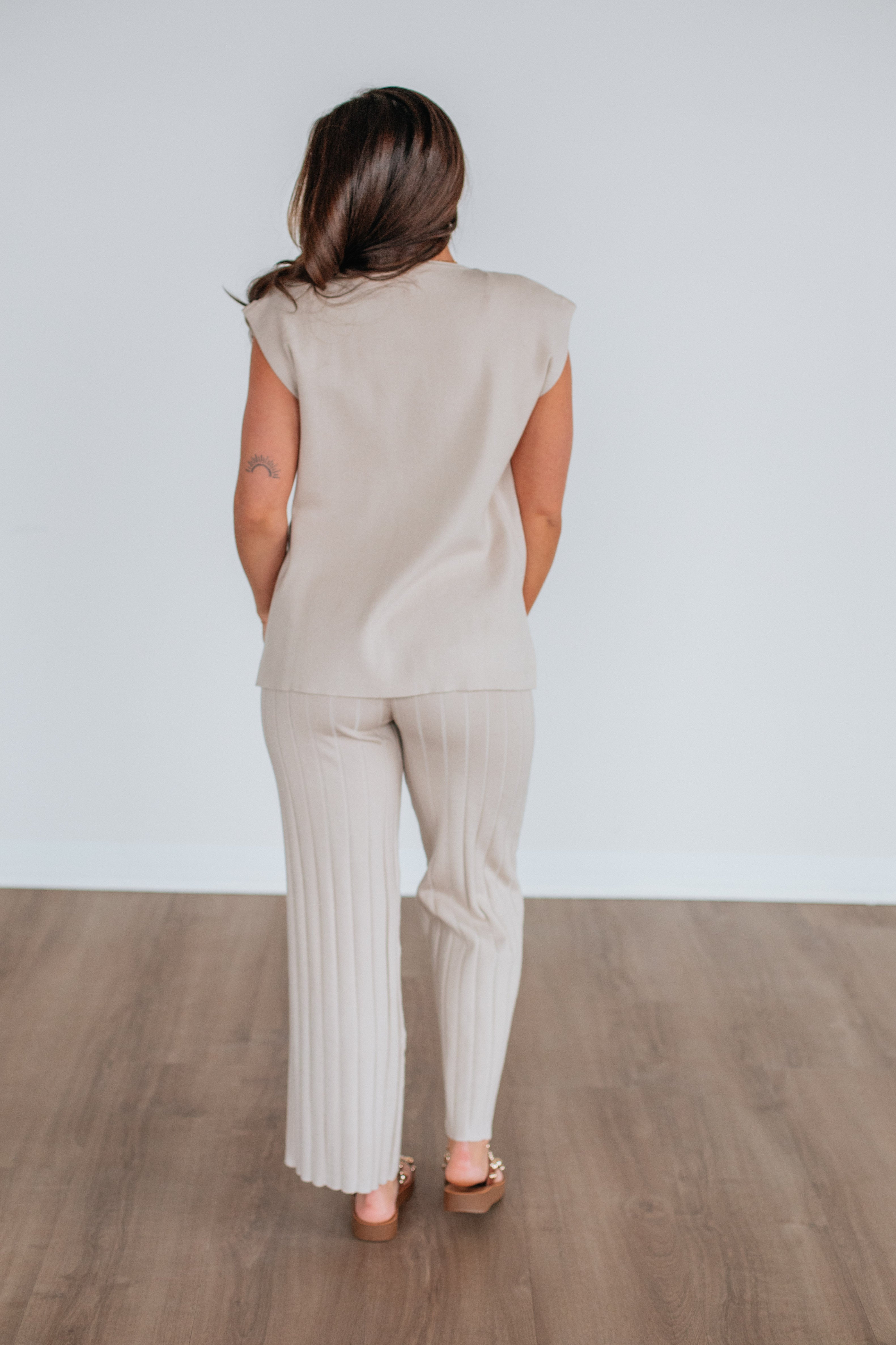 Louella Two-Piece Sweater Set - Sand