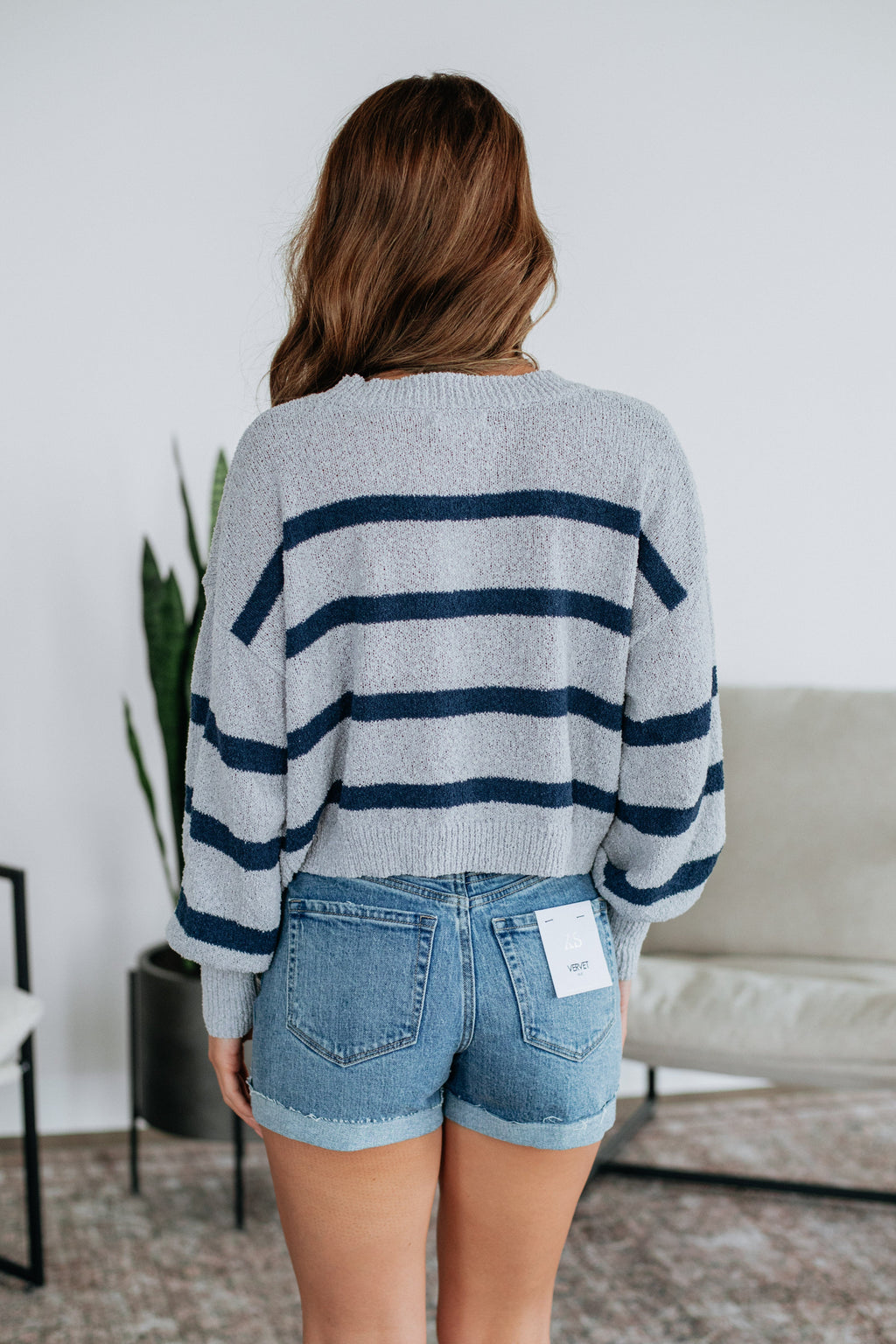 Aubriana Striped Sweater - Navy Mix