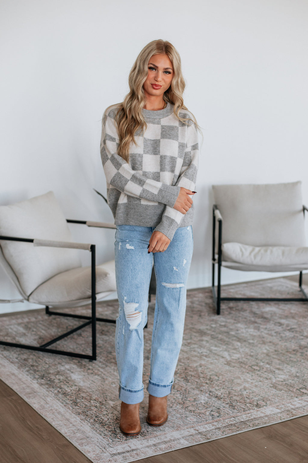 Flynn Checkered Sweater
