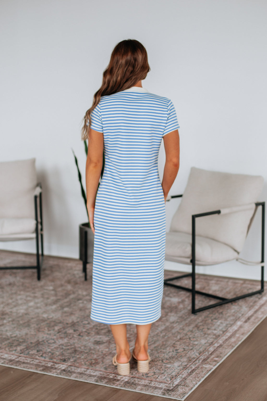 Paylor Striped Dress - Sky Blue