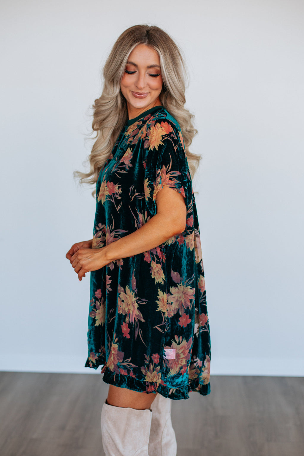 Verity Floral Velvet Dress