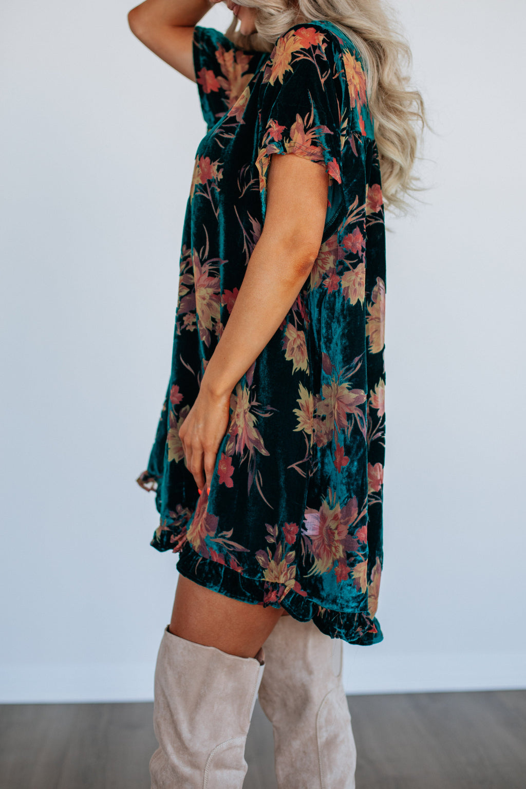 Verity Floral Velvet Dress