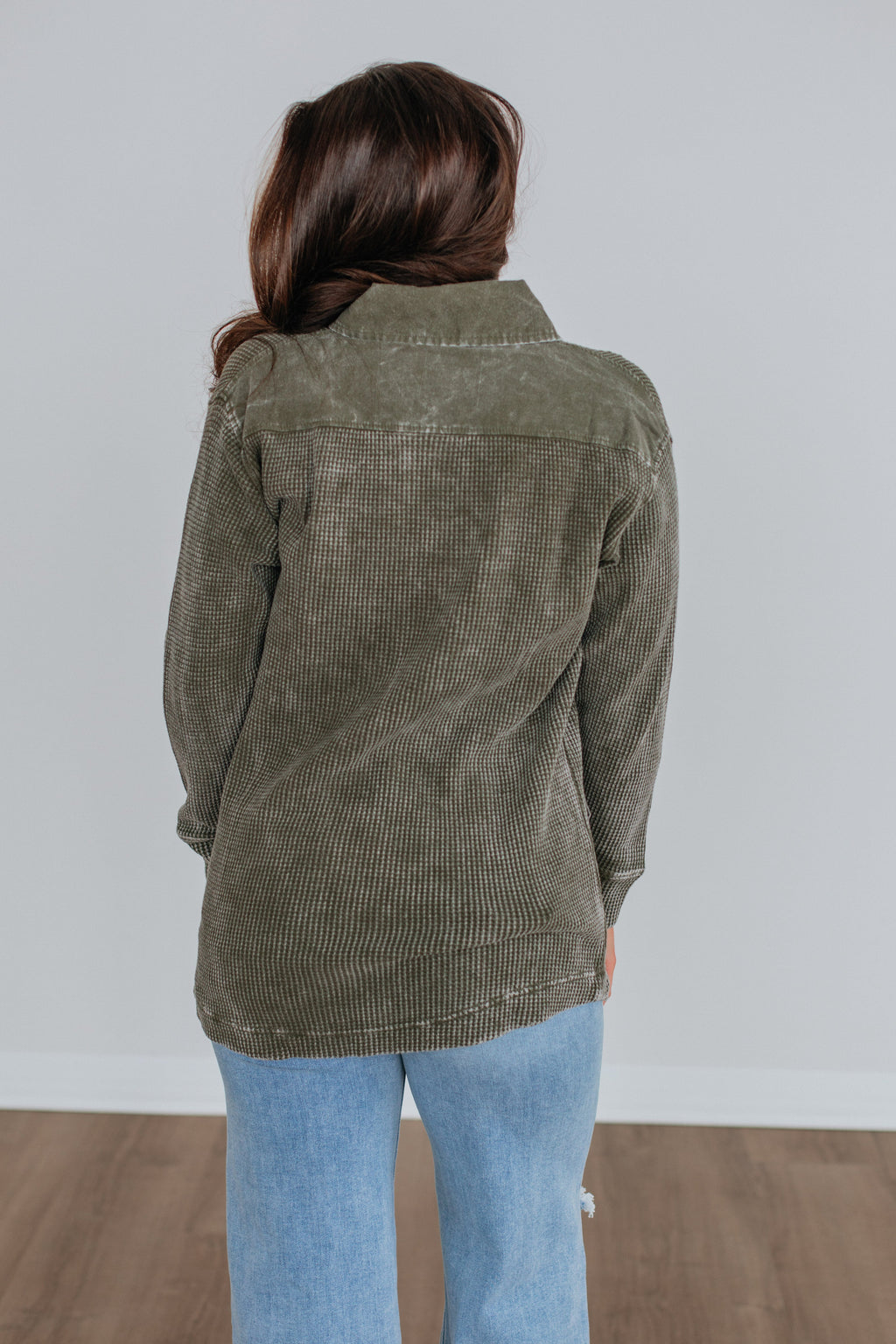 Sallie Waffle Knit Top - Moss