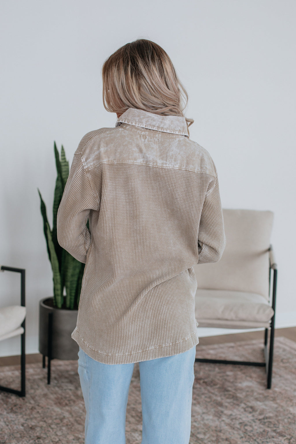 Sallie Waffle Knit Top - Smokey Taupe