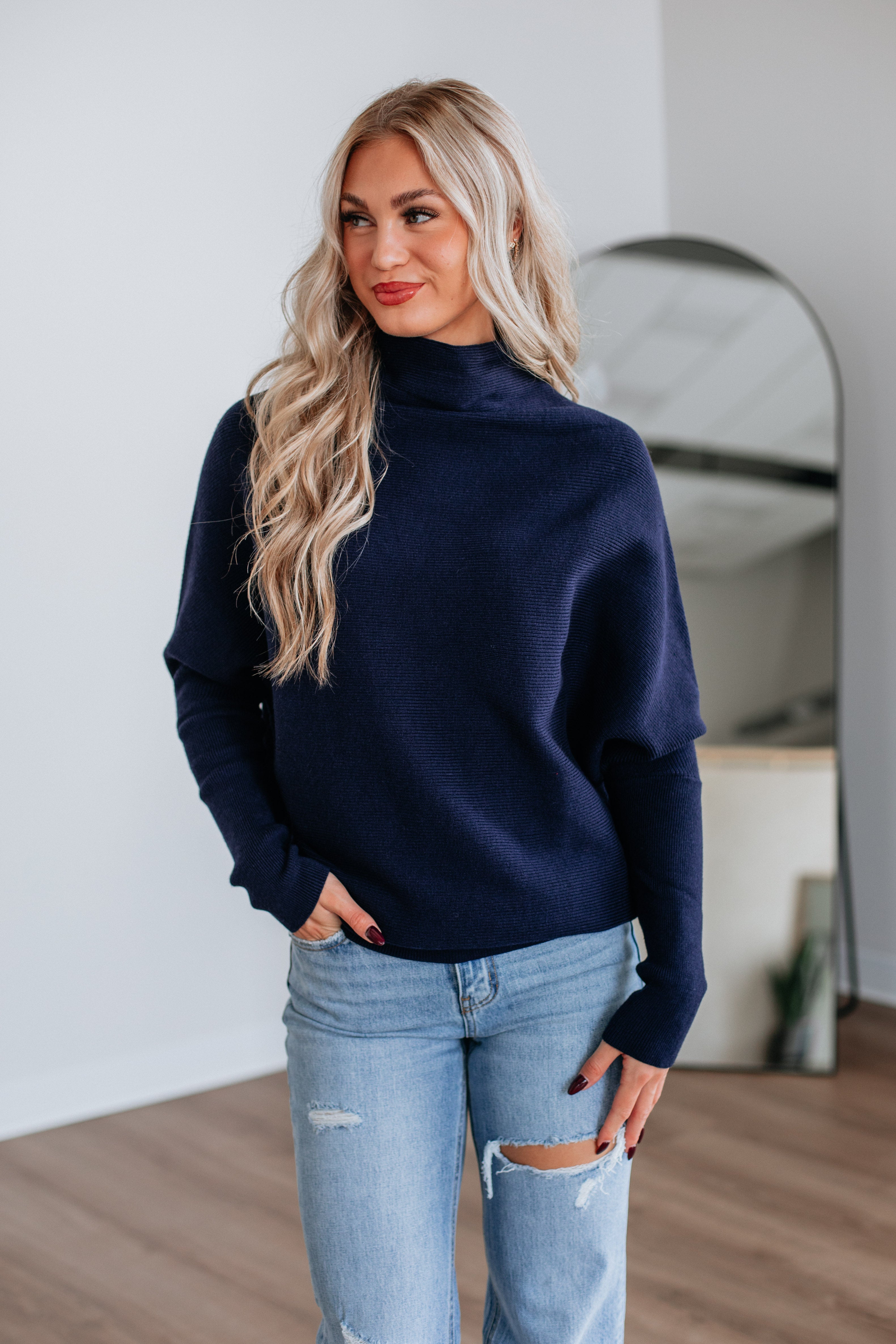 Gretchen Dolman Sweater - Navy